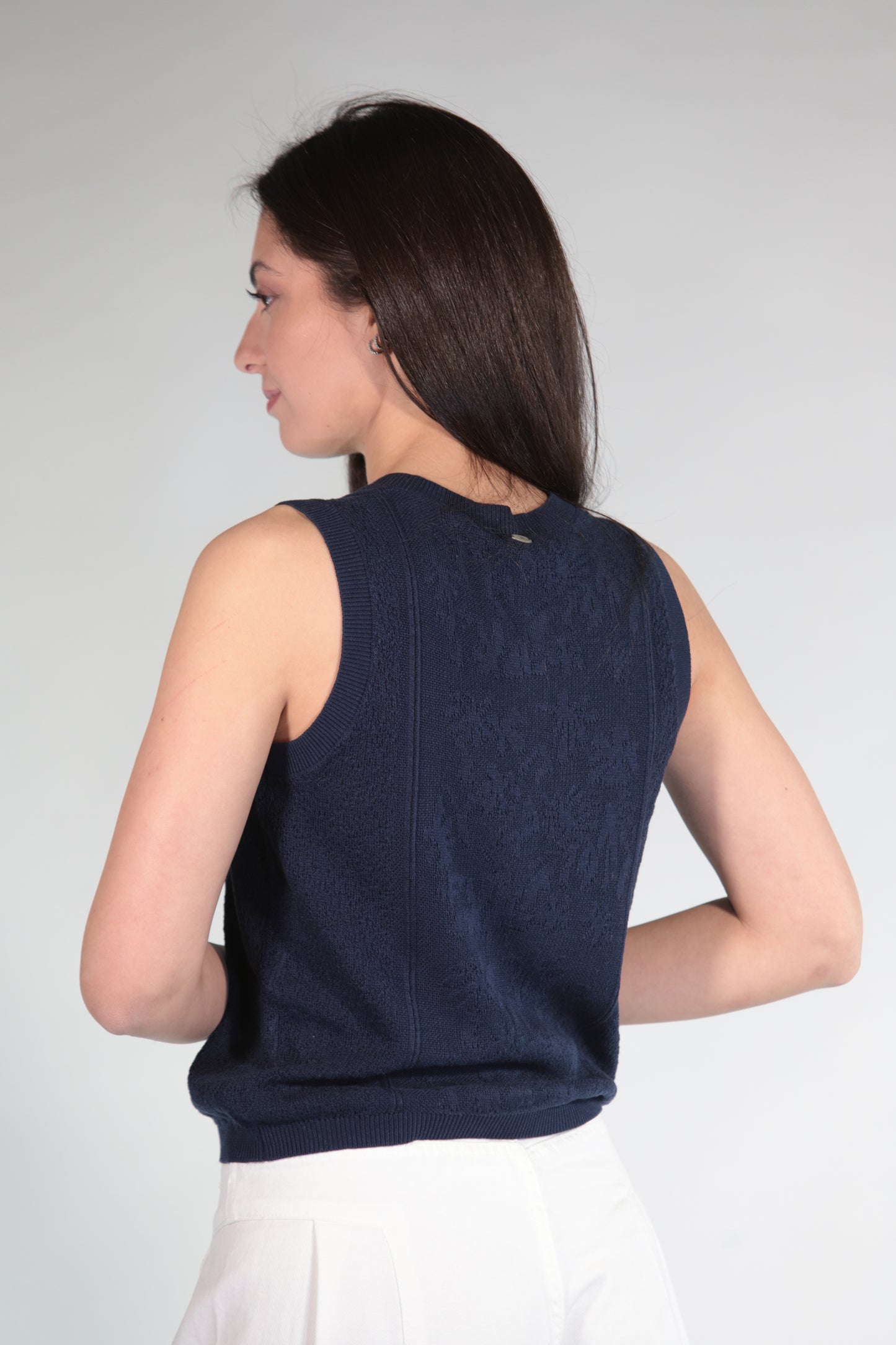 CLOUDE GILET IN MAGLIA NAVY