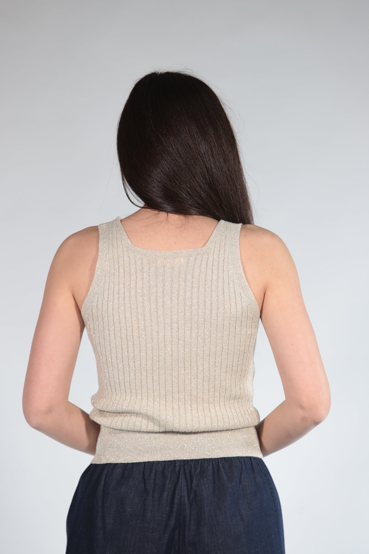 MARIKA TOP IN LUREX BEIGE