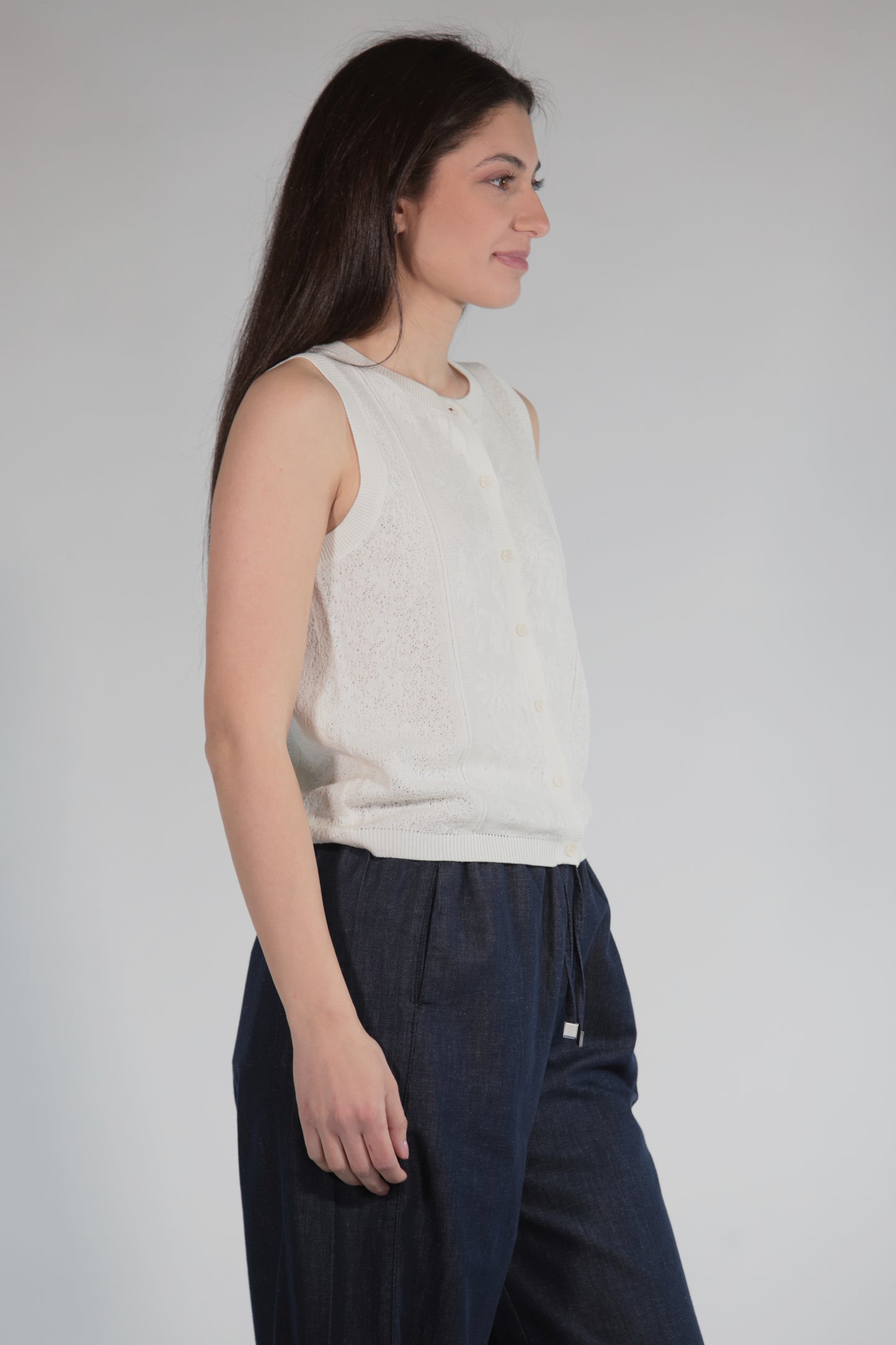 CLOUDE GILET IN MAGLIA WHITE