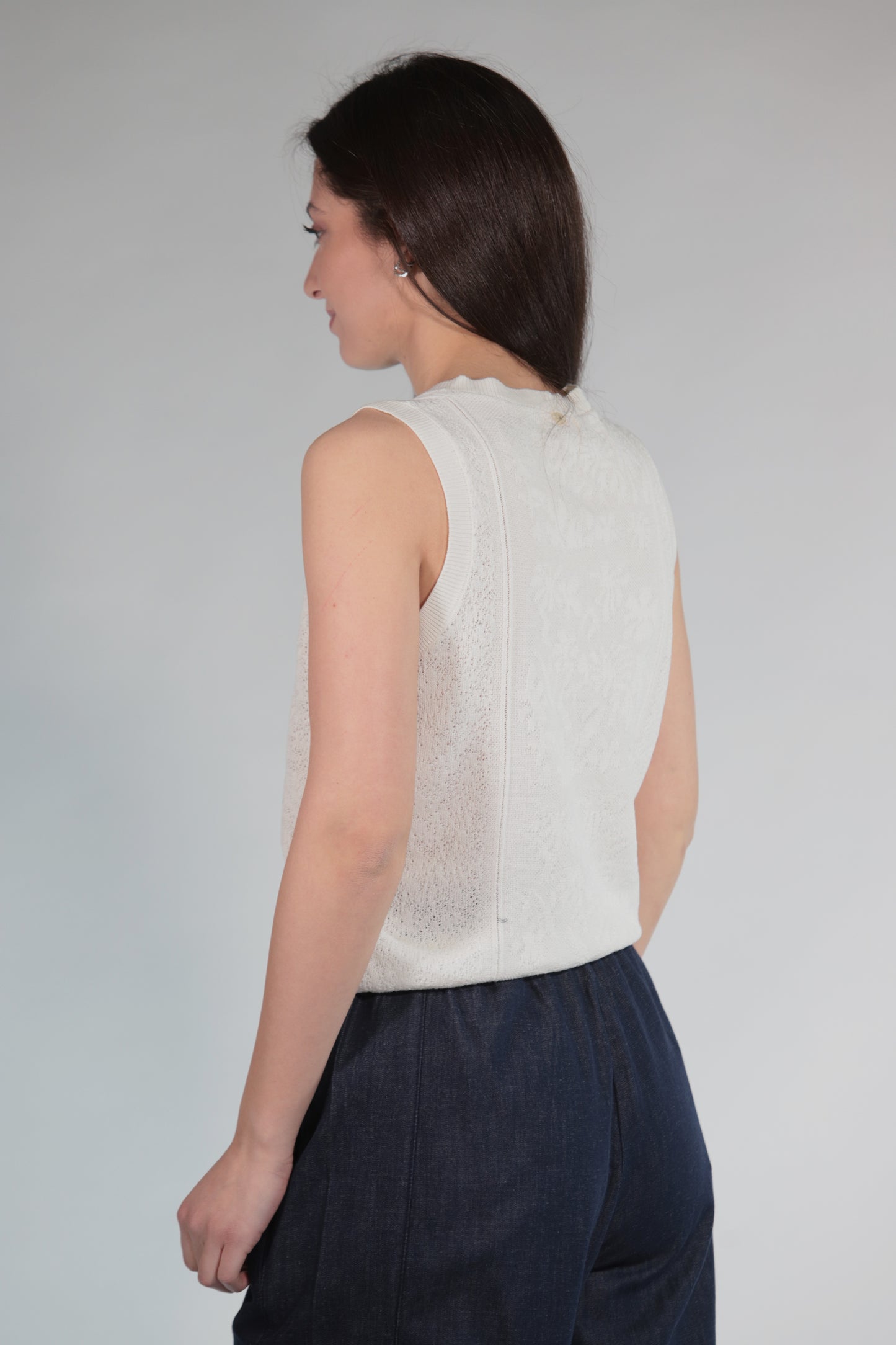 CLOUDE GILET IN MAGLIA WHITE