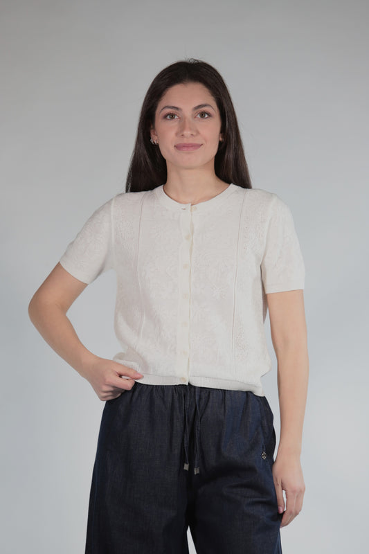 AMBRA CARDIGAN IN FILO WHITE