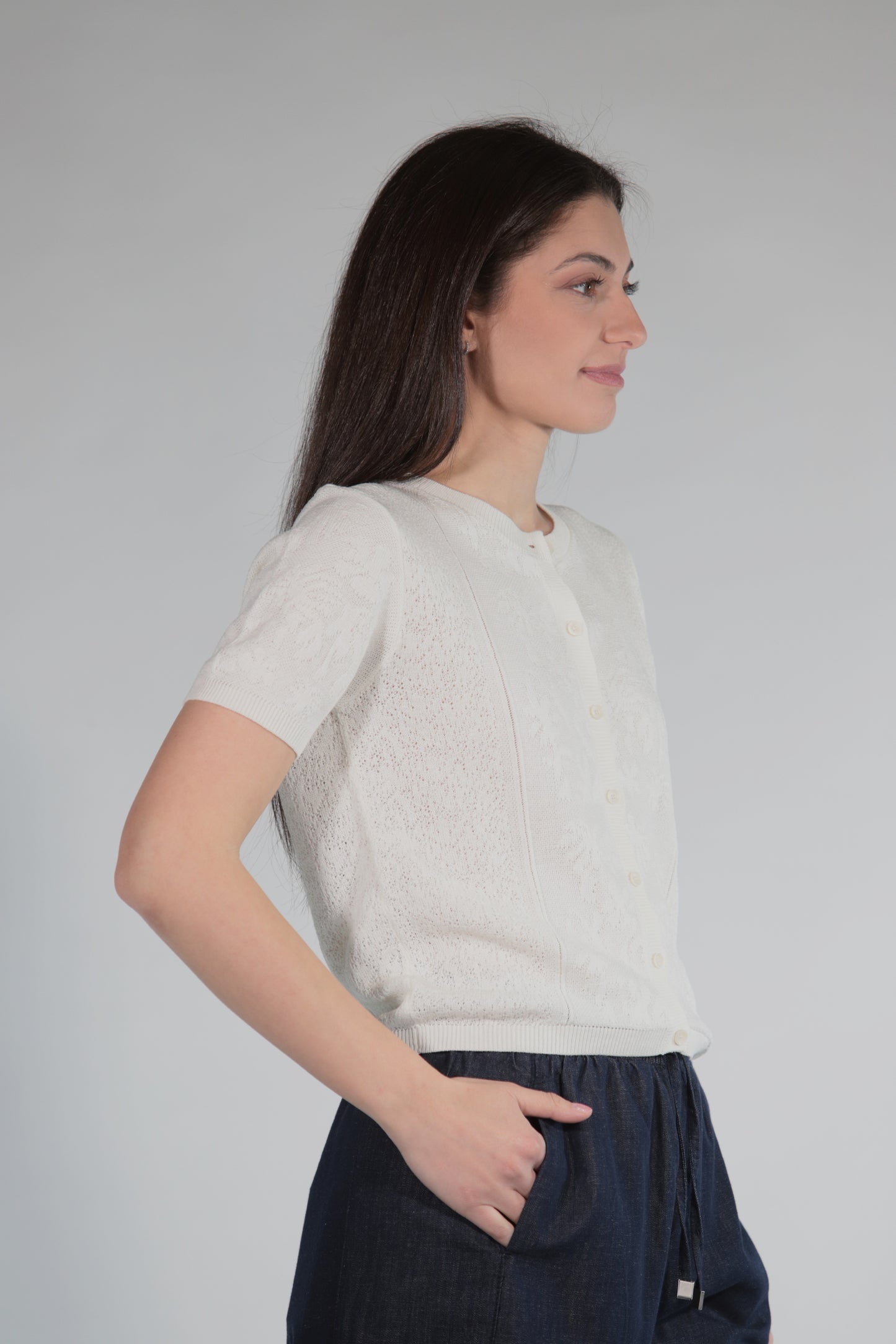 AMBRA CARDIGAN IN FILO WHITE