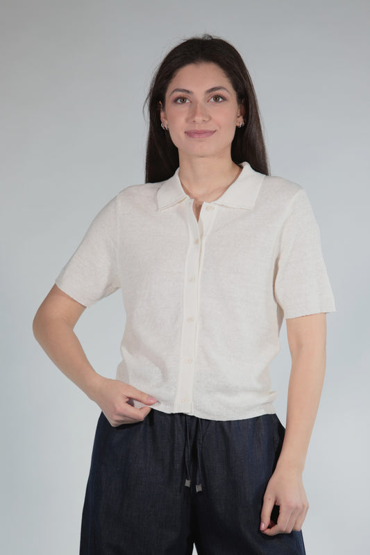 VANESSA POLO IN FILO WHITE