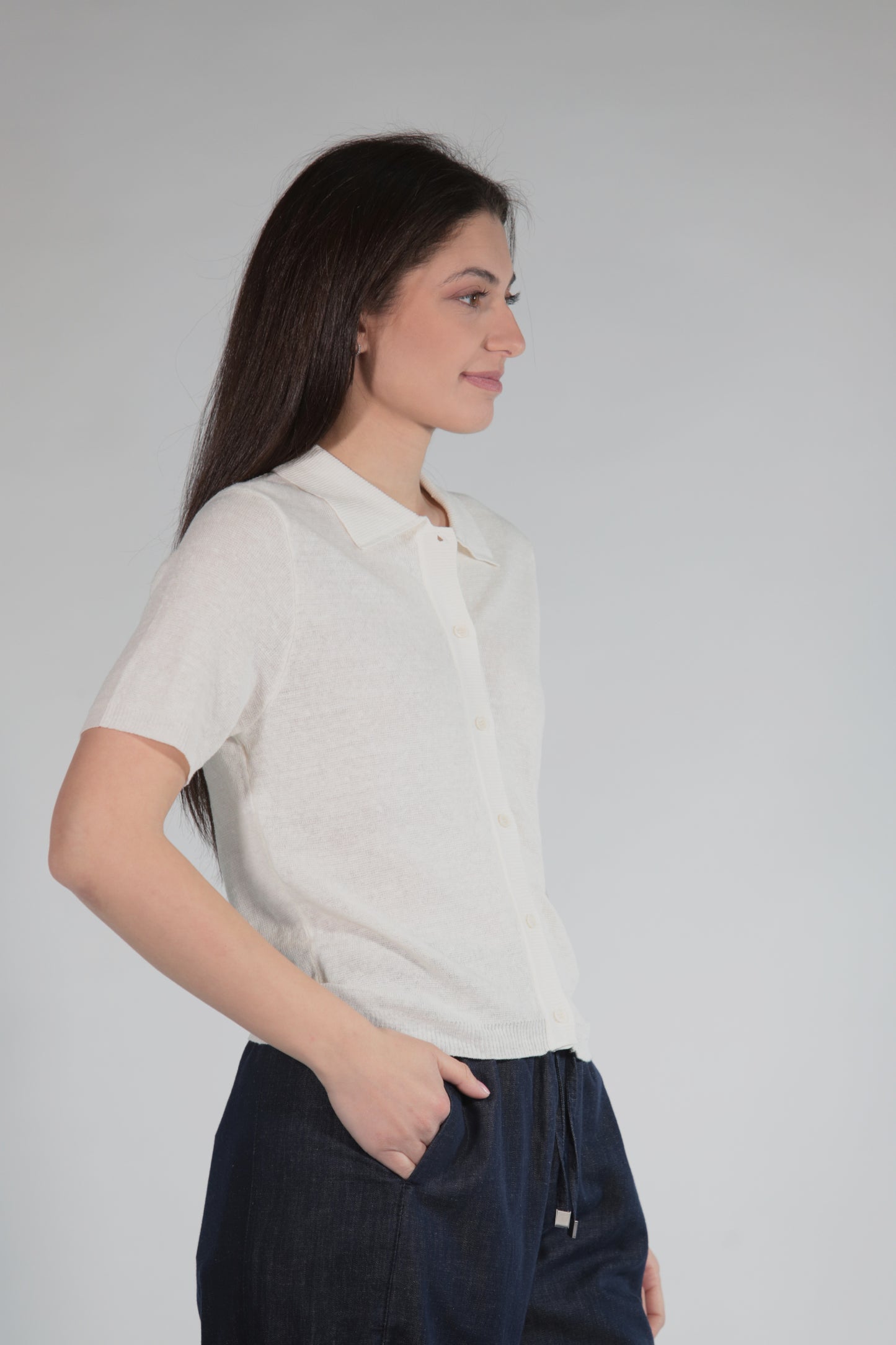VANESSA POLO IN FILO WHITE