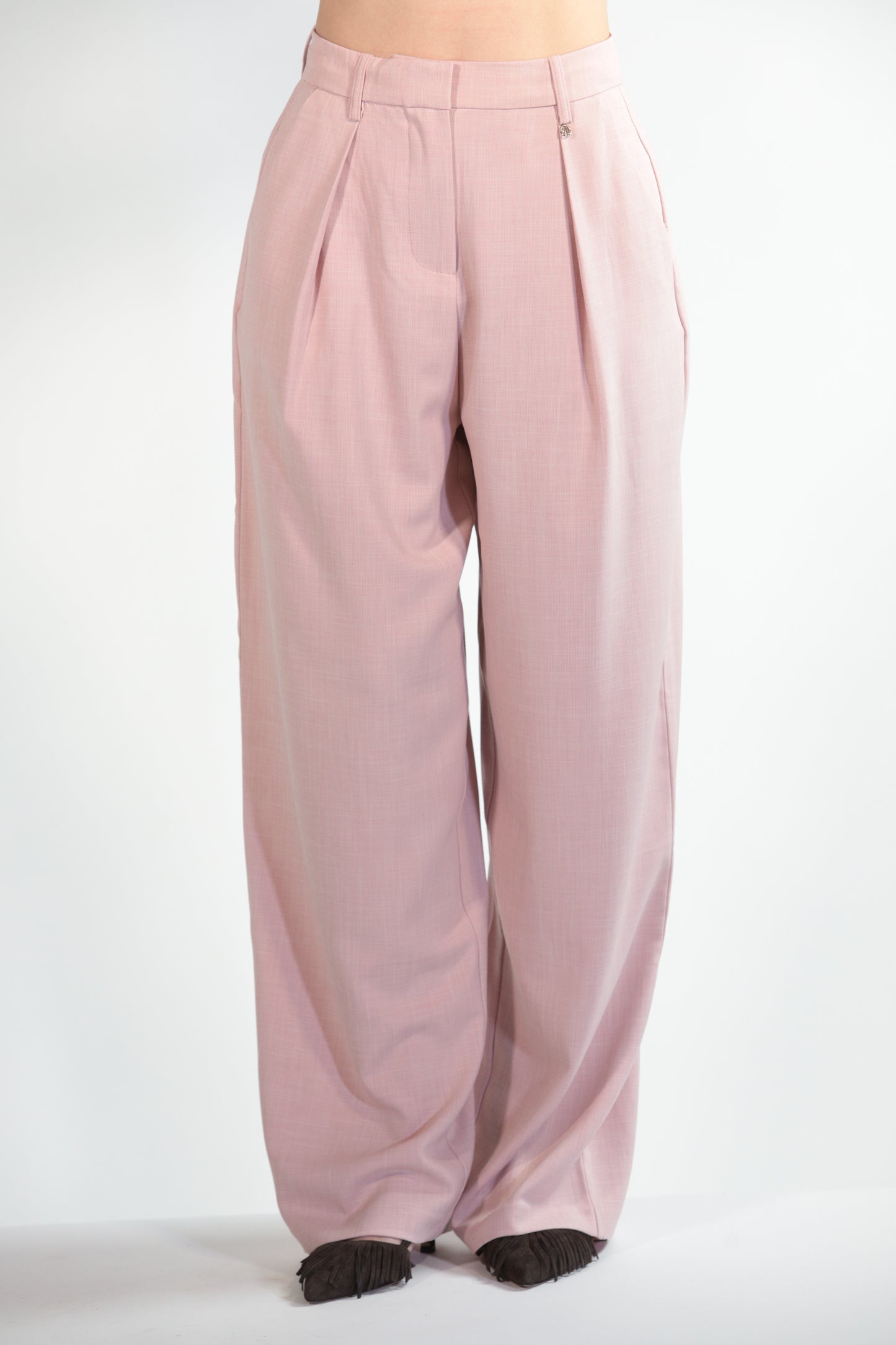 CLARISSA PANTALONE AMPIO CON PINCES PINK