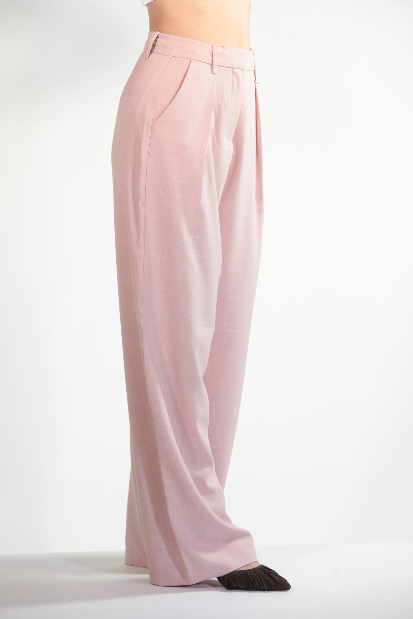 CLARISSA PANTALONE AMPIO CON PINCES PINK