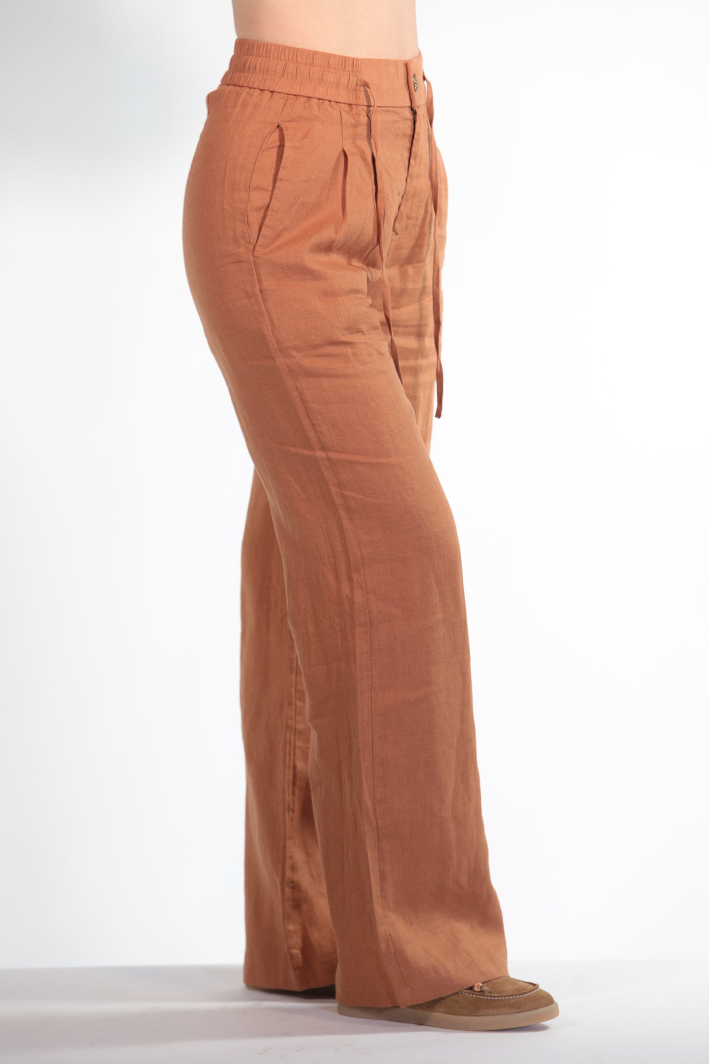 MARIKA PANTALACCIO IN PURO LINO ORANGE