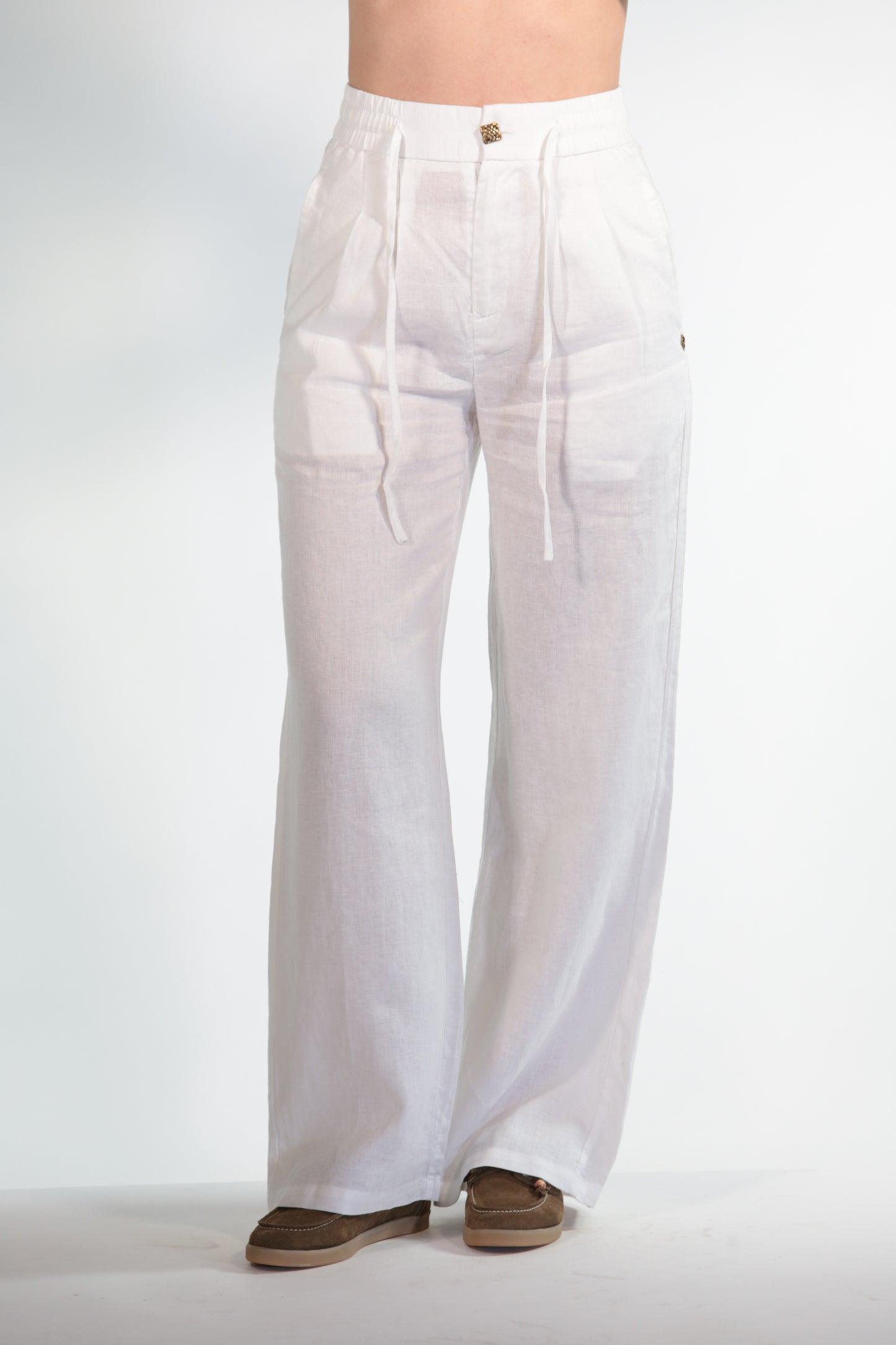 MARIKA PANTALACCIO IN PURO LINO WHITE