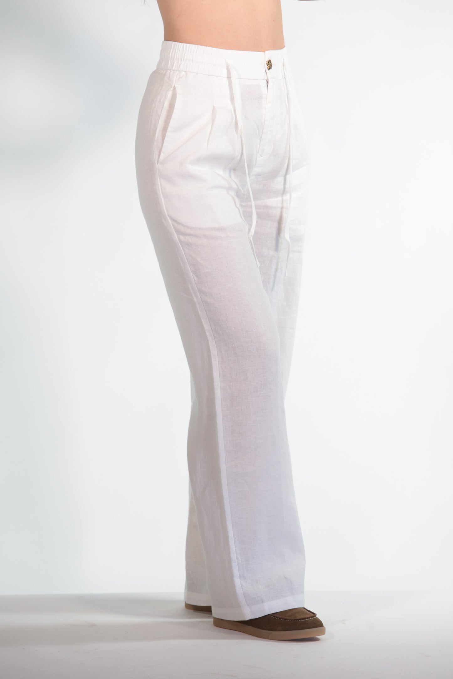 MARIKA PANTALACCIO IN PURO LINO WHITE
