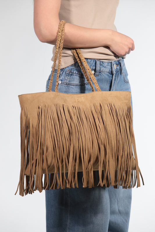 FzByFz BORSA FRANGE BEIGE