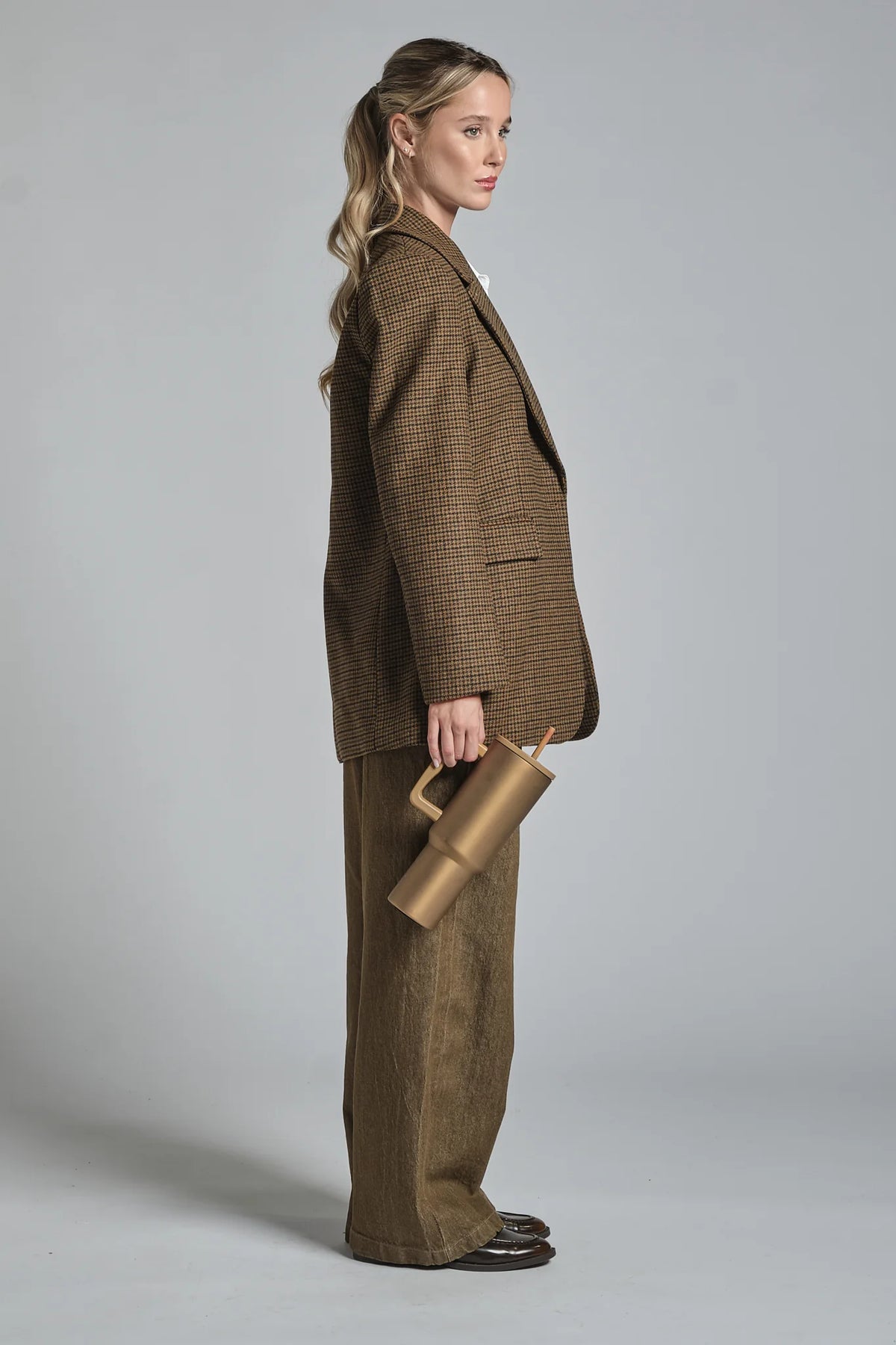 JULIA BLAZER MONOPETTO IN LANA BROWN
