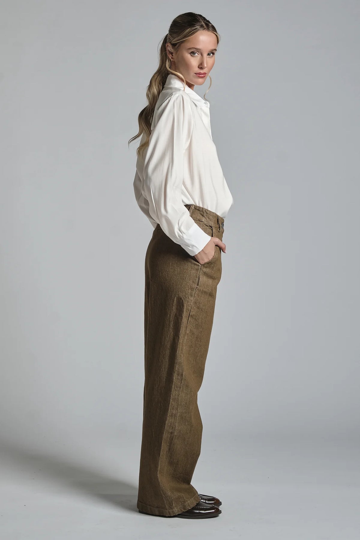 PEI CHINO IN TWILL STRETCH BROWN