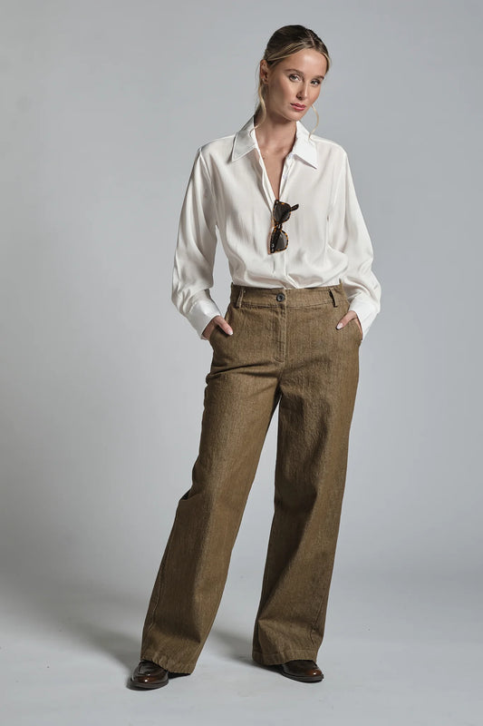 PEI CHINO IN TWILL STRETCH BROWN