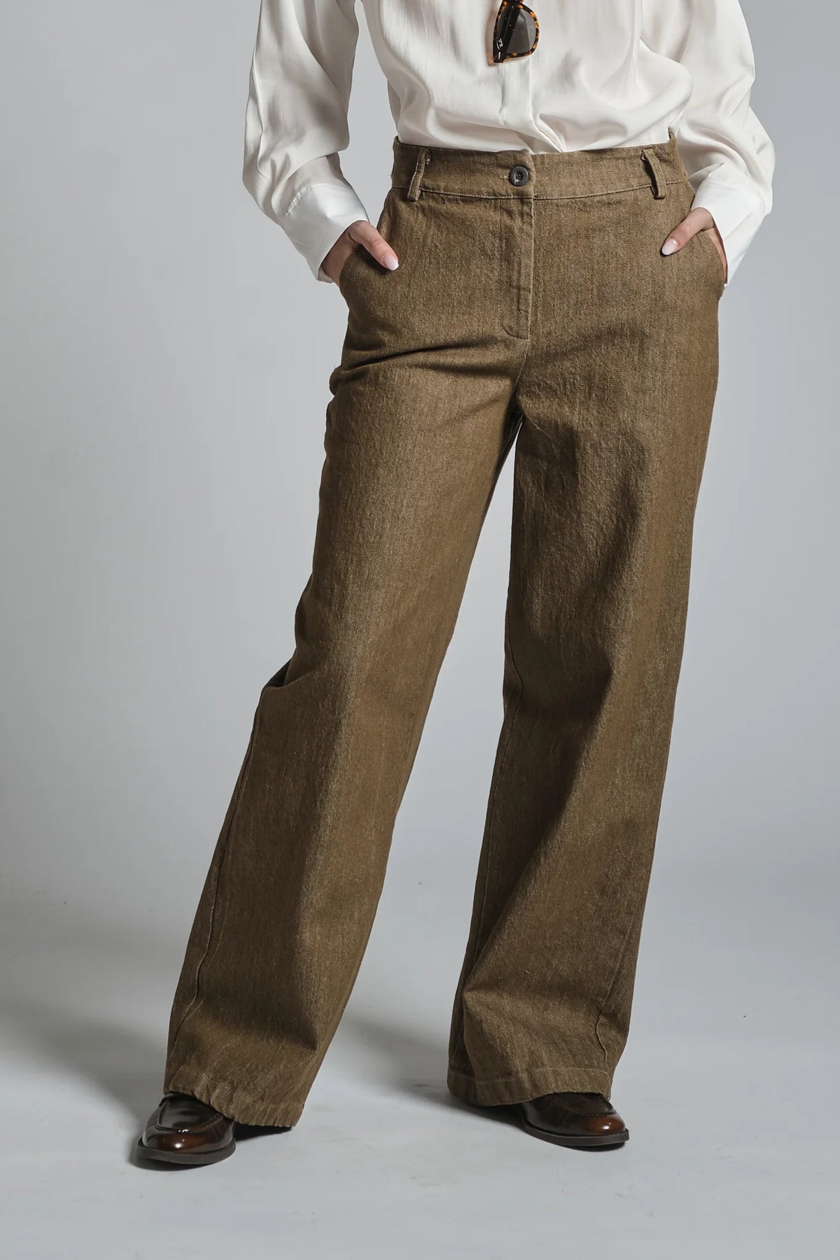 PEI CHINO IN TWILL STRETCH BROWN