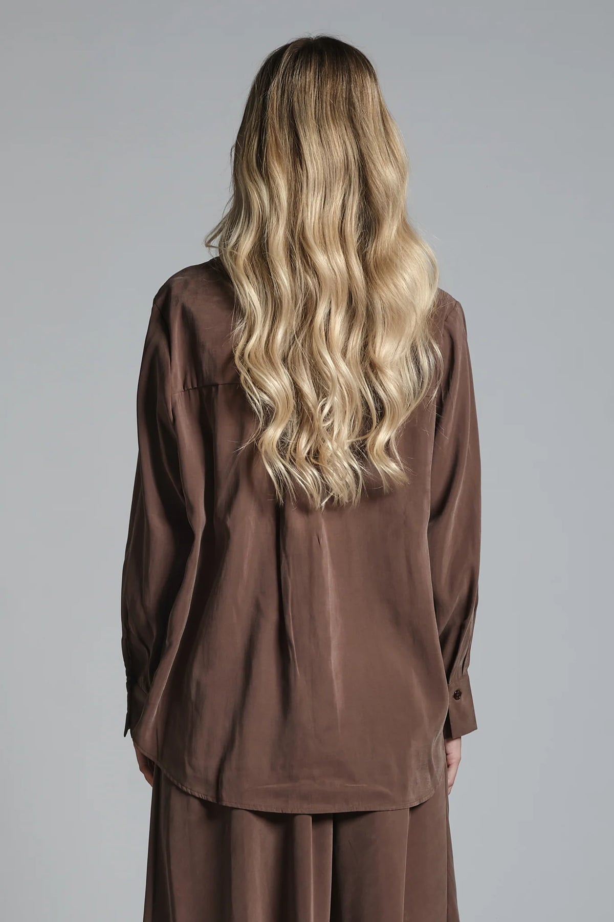 IMPURE MYRA CAMICIA IN MODAL CHOCCOLATE