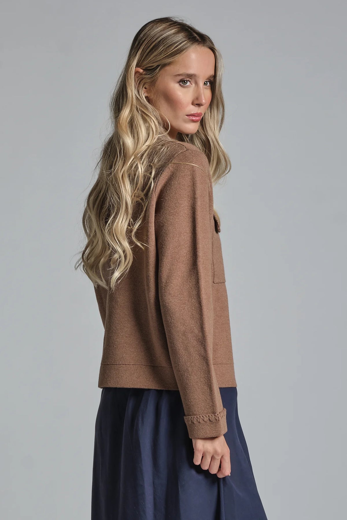 IMPURE GALET CARDIGAN IN MIX WOOL BEIGE