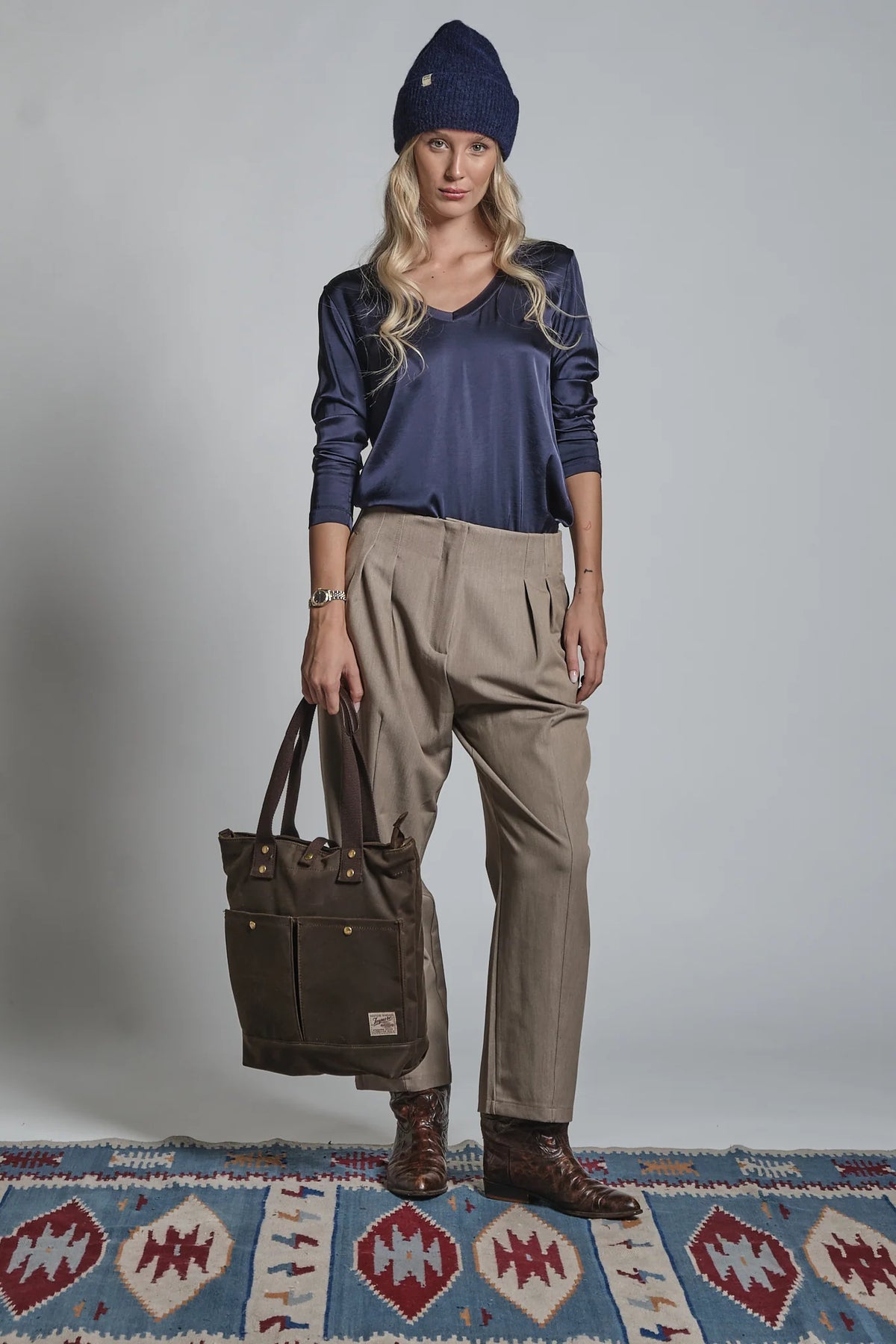 IMPURE PANTALONE PRIM CHINO IN MISTO VISCOSA TORTORA