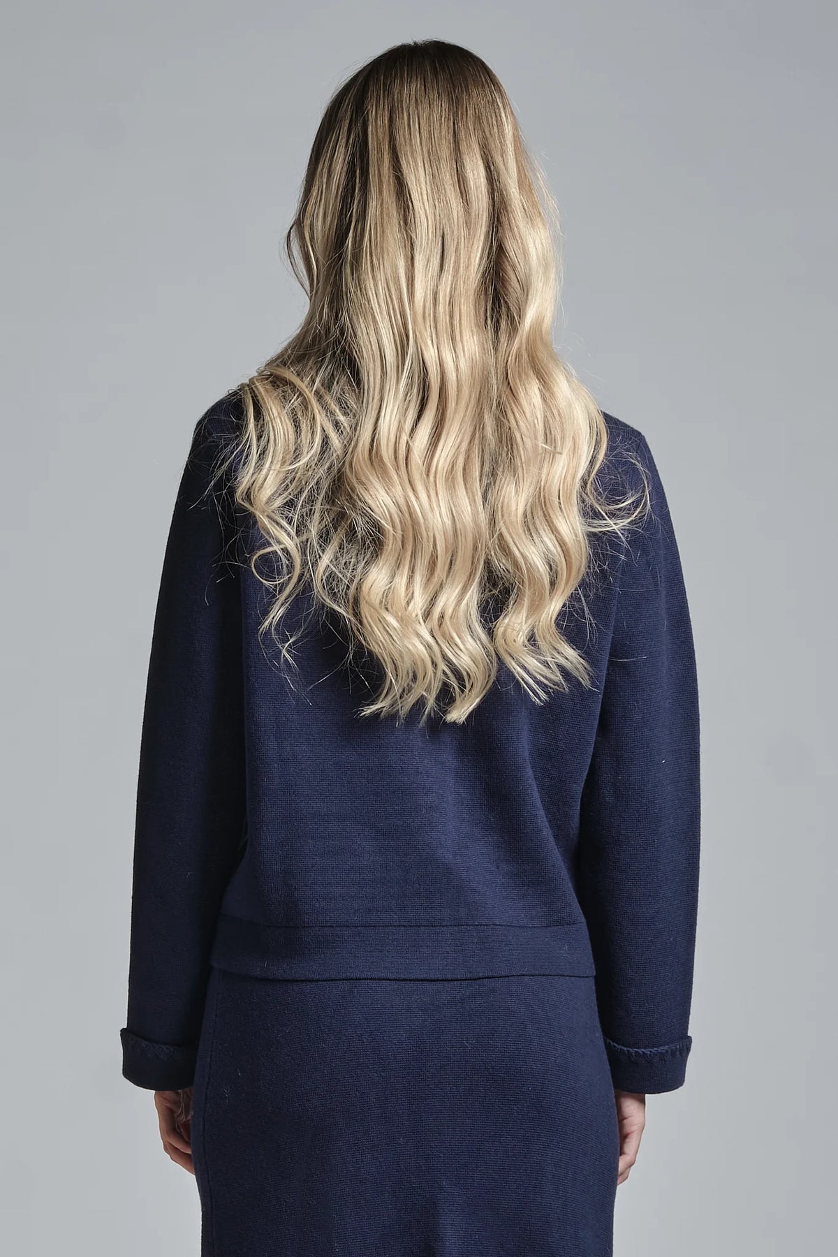 IMPURE GALET CARDIGAN IN MIX WOOL NAVY