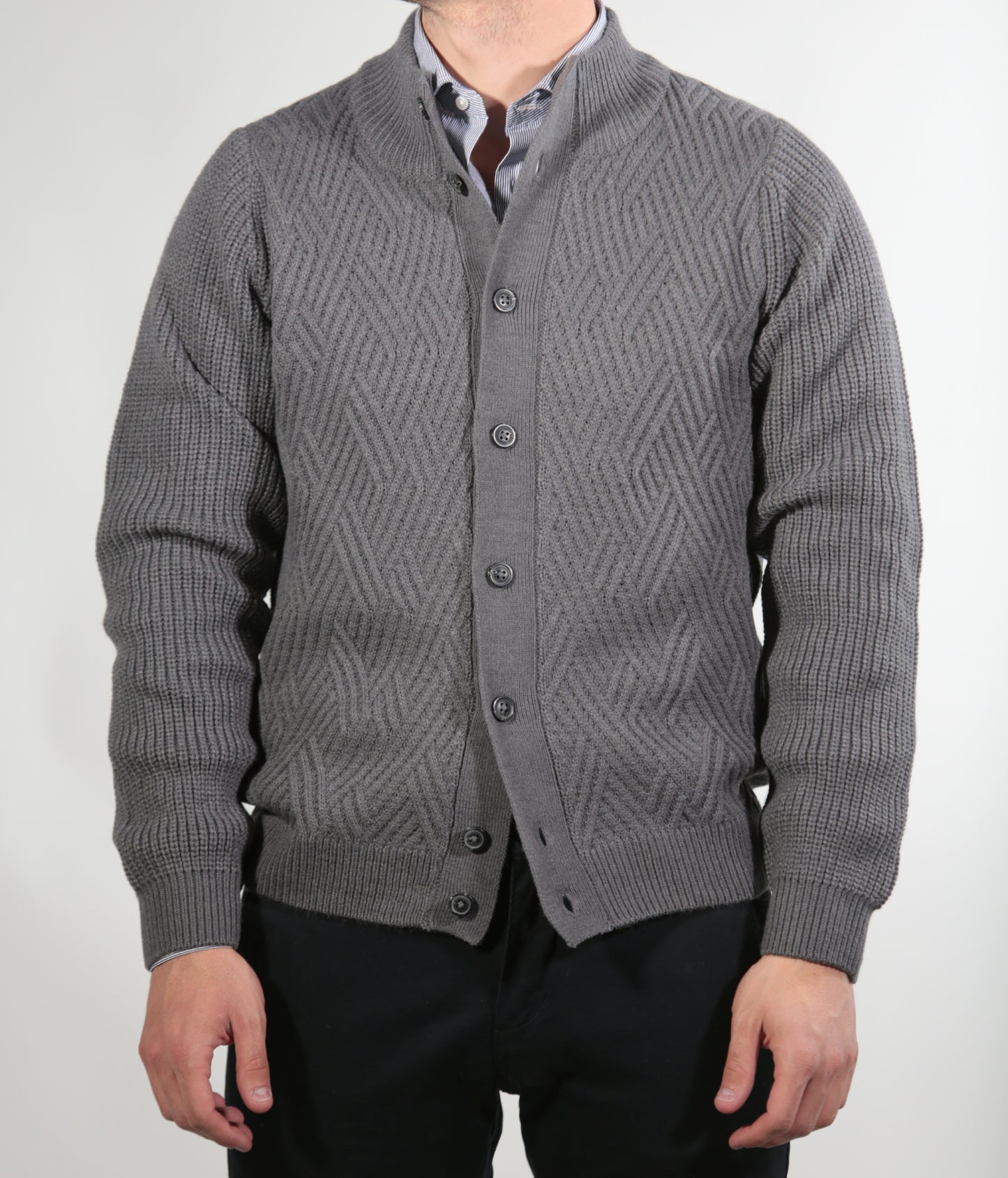 JACK GIUBBINO HERRINGBONE IN MERINOS GREY