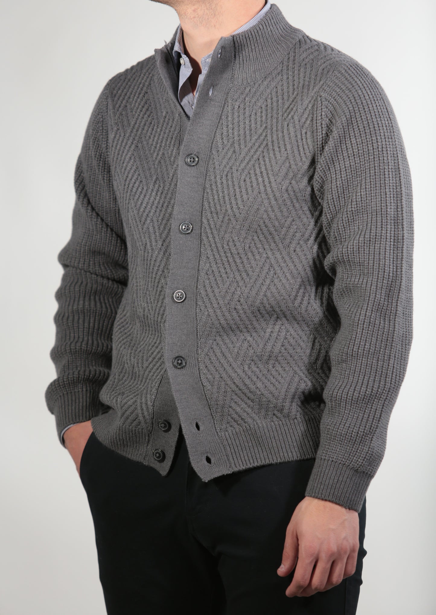 JACK GIUBBINO HERRINGBONE IN MERINOS GREY