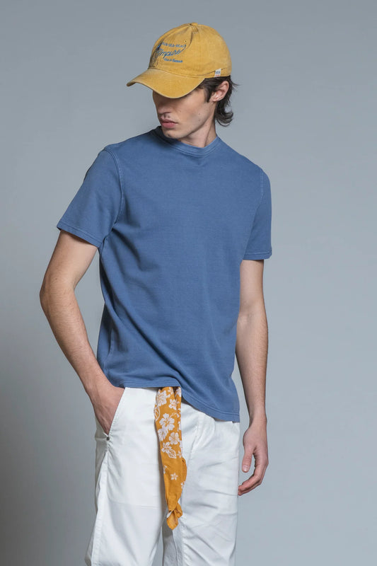 JOSHUA T-SHIRT IN PIQUET STRETCH DENIM