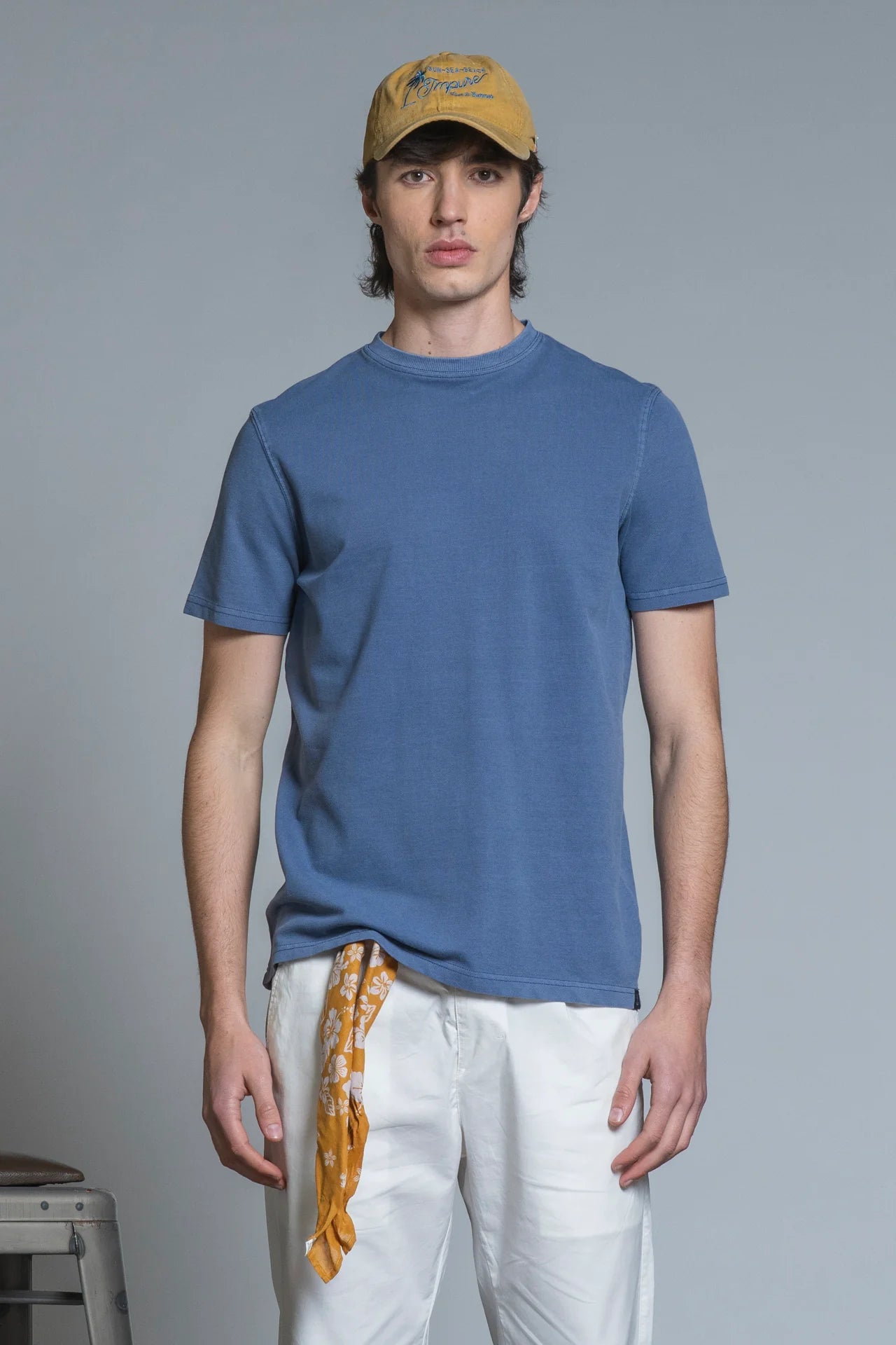 JOSHUA T-SHIRT IN PIQUET STRETCH DENIM