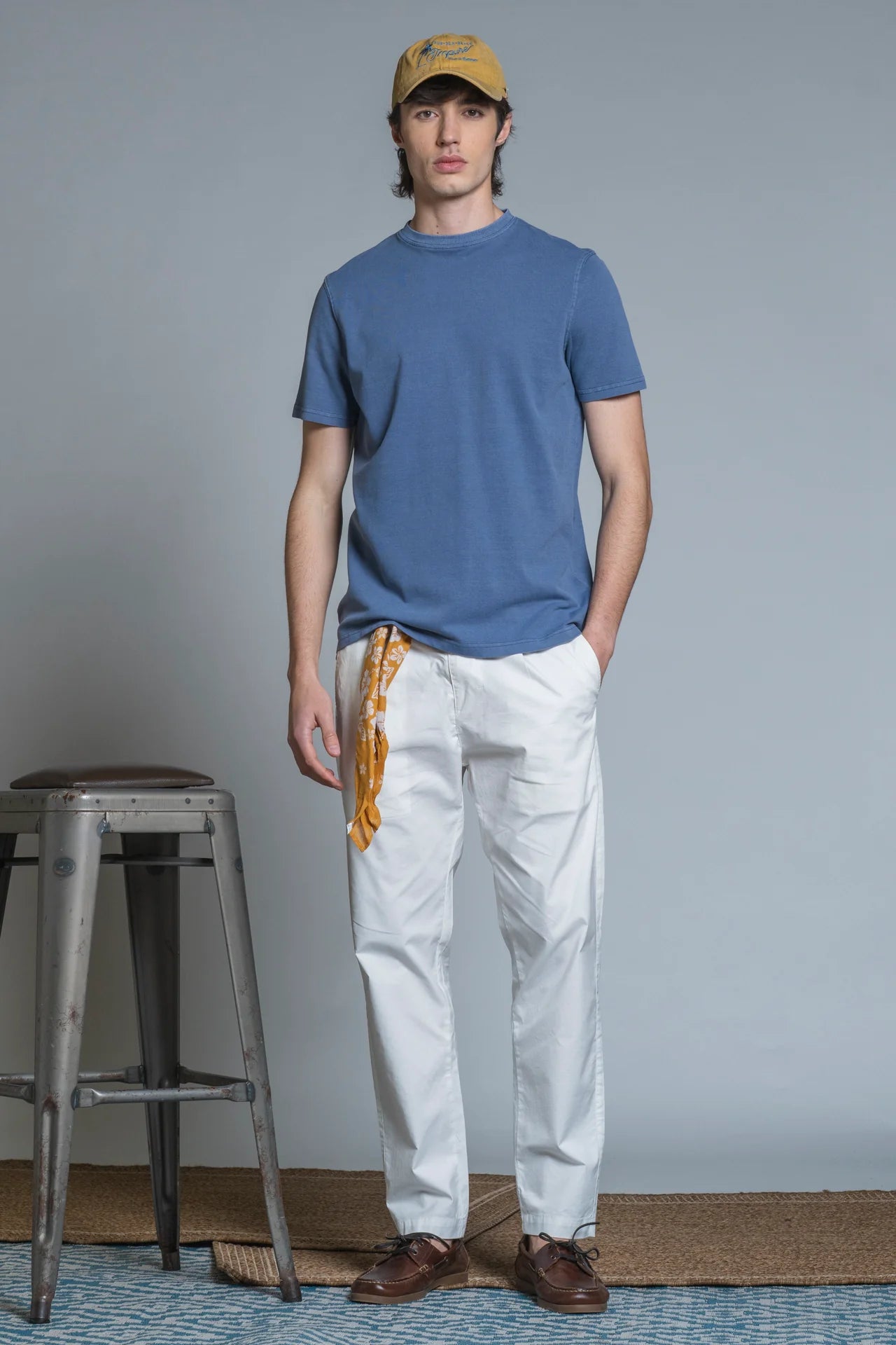 JOSHUA T-SHIRT IN PIQUET STRETCH DENIM