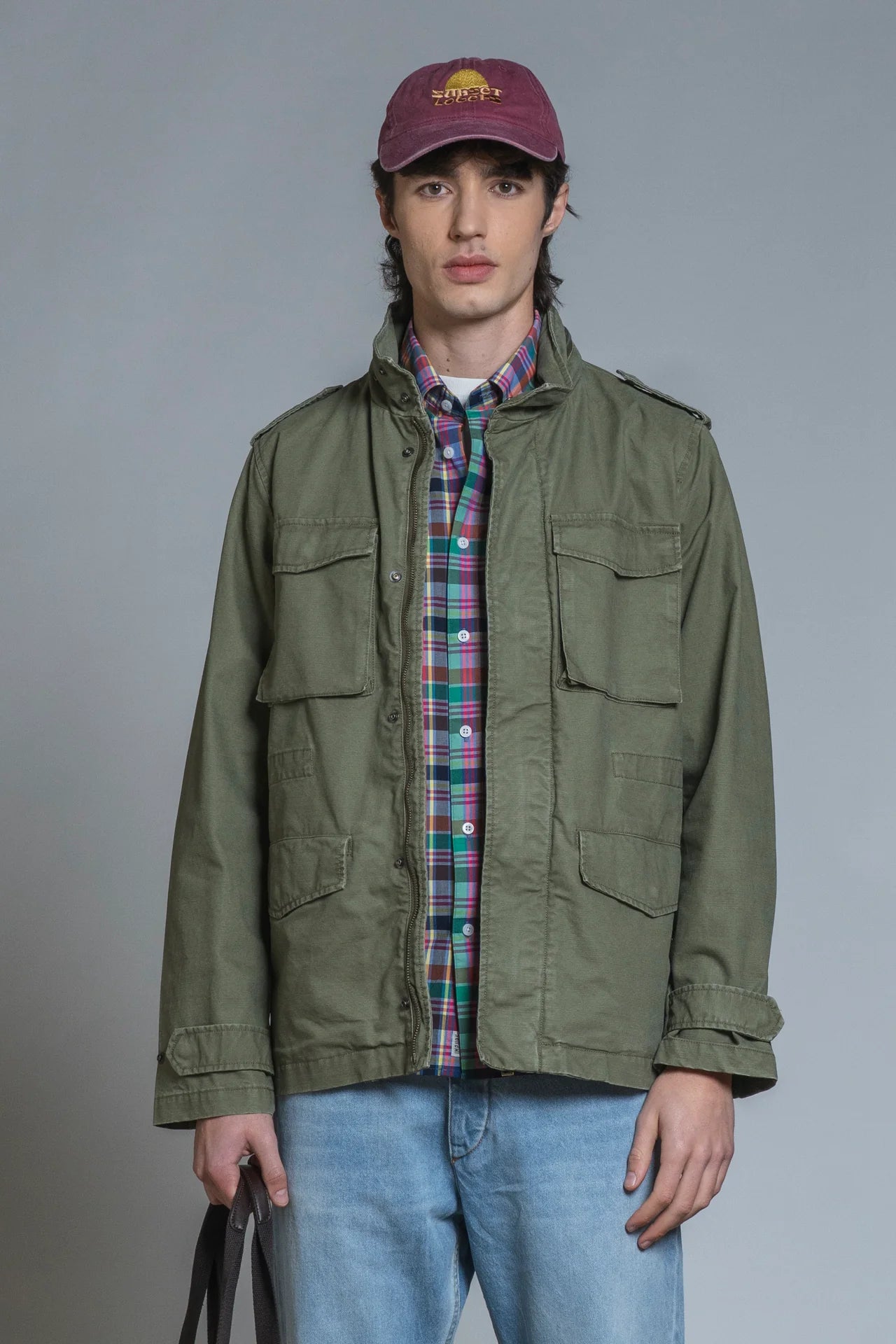 KENT FIELD JACKET COTTON SLUB MILITARY GREEN