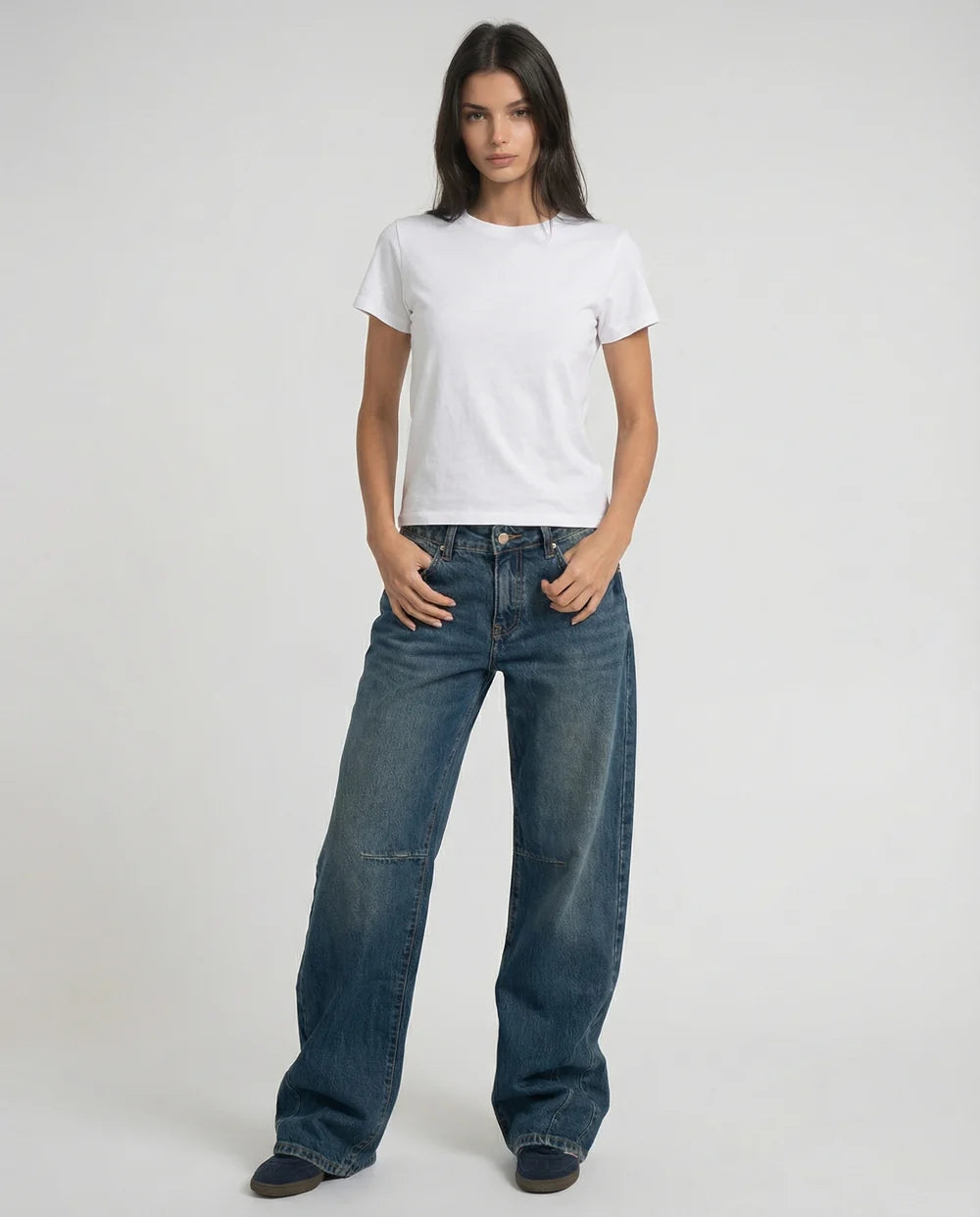 MET JEANS WIDE LEG CON CUCITURE SAGOMATE