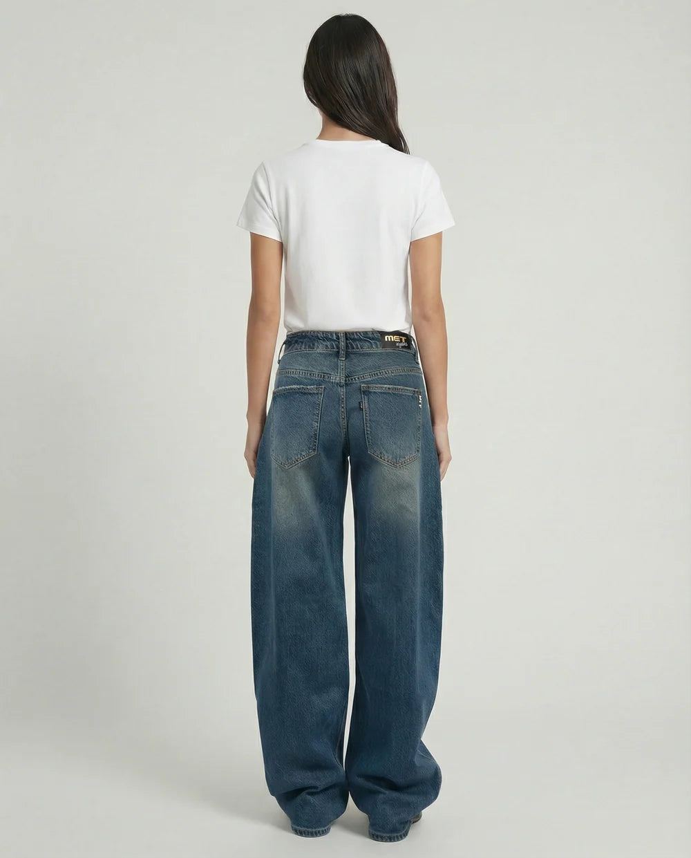 MET JEANS WIDE LEG CON CUCITURE SAGOMATE