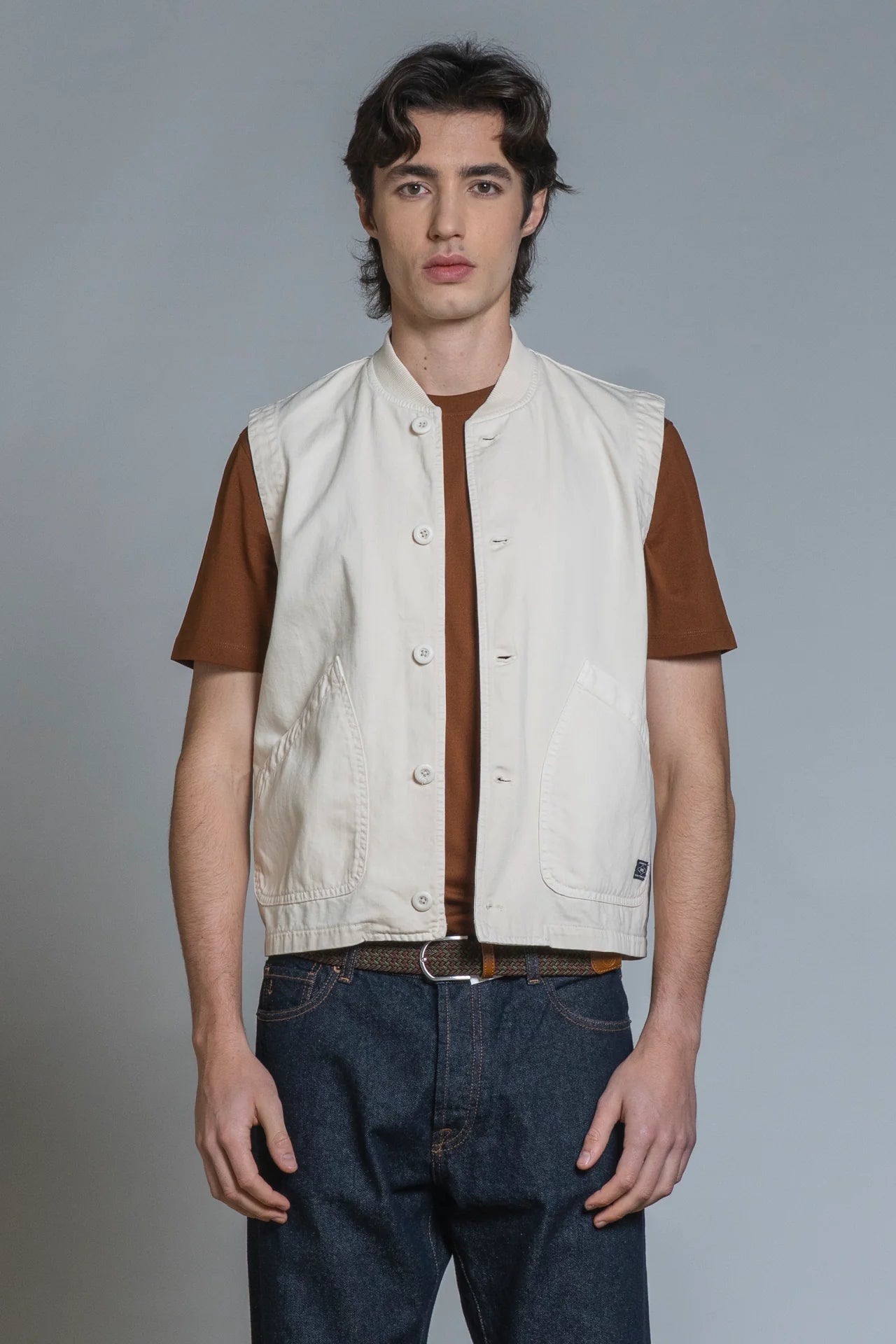 MARSH GILET BULL DENIM OFF WHITE