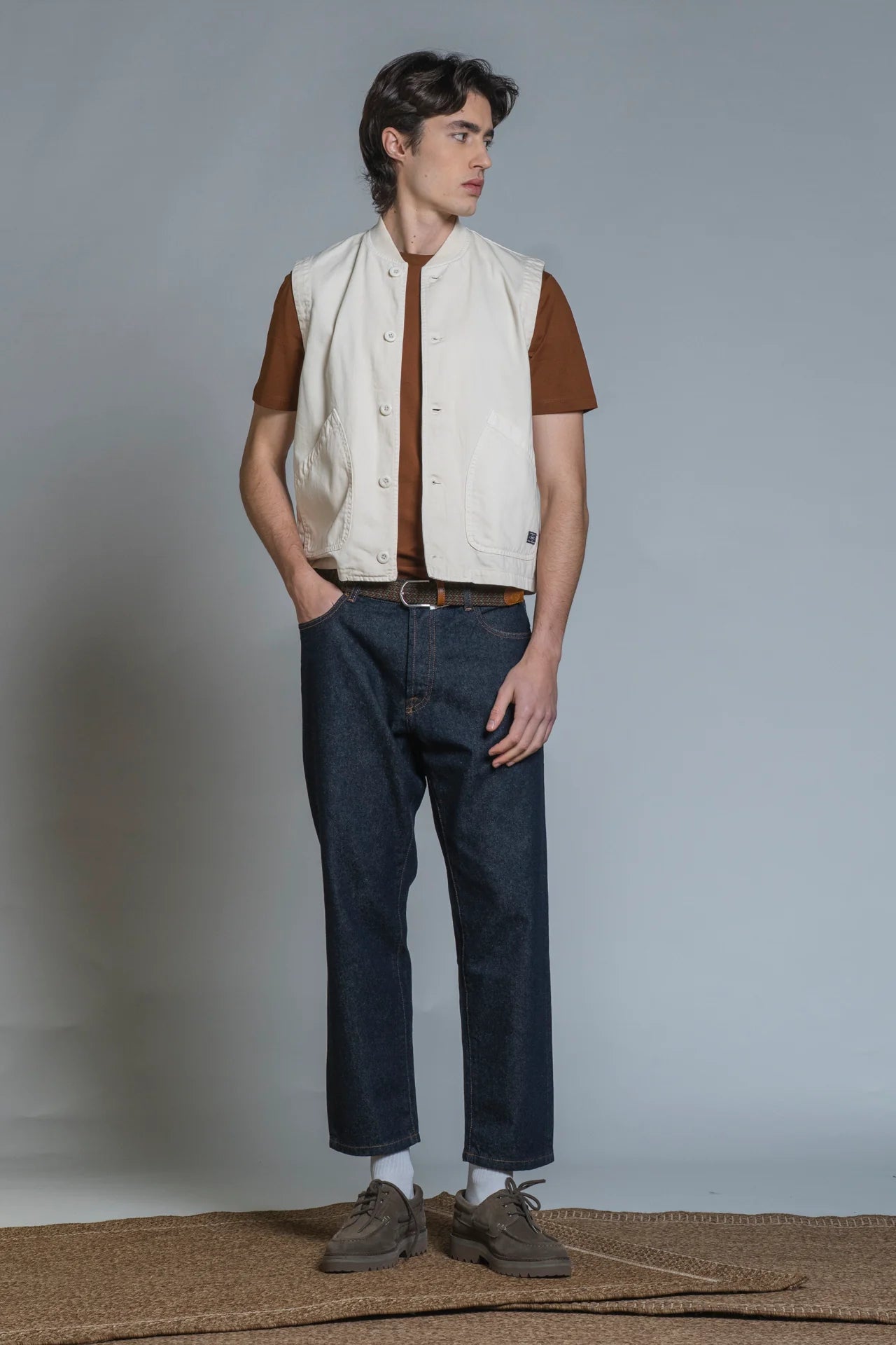 MARSH GILET BULL DENIM OFF WHITE