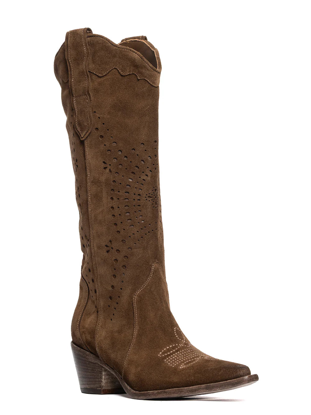 CURIOSITE' "MICHELA" STIVALE TEXANO IN CAMOSCIO ANTILOPE