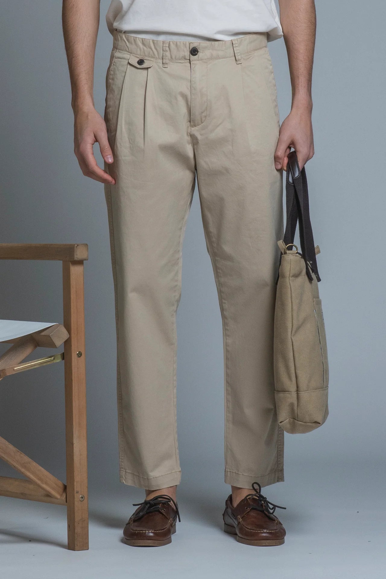 MICK CHINO LONG PINCES IN TWILL STRETCH DESERT