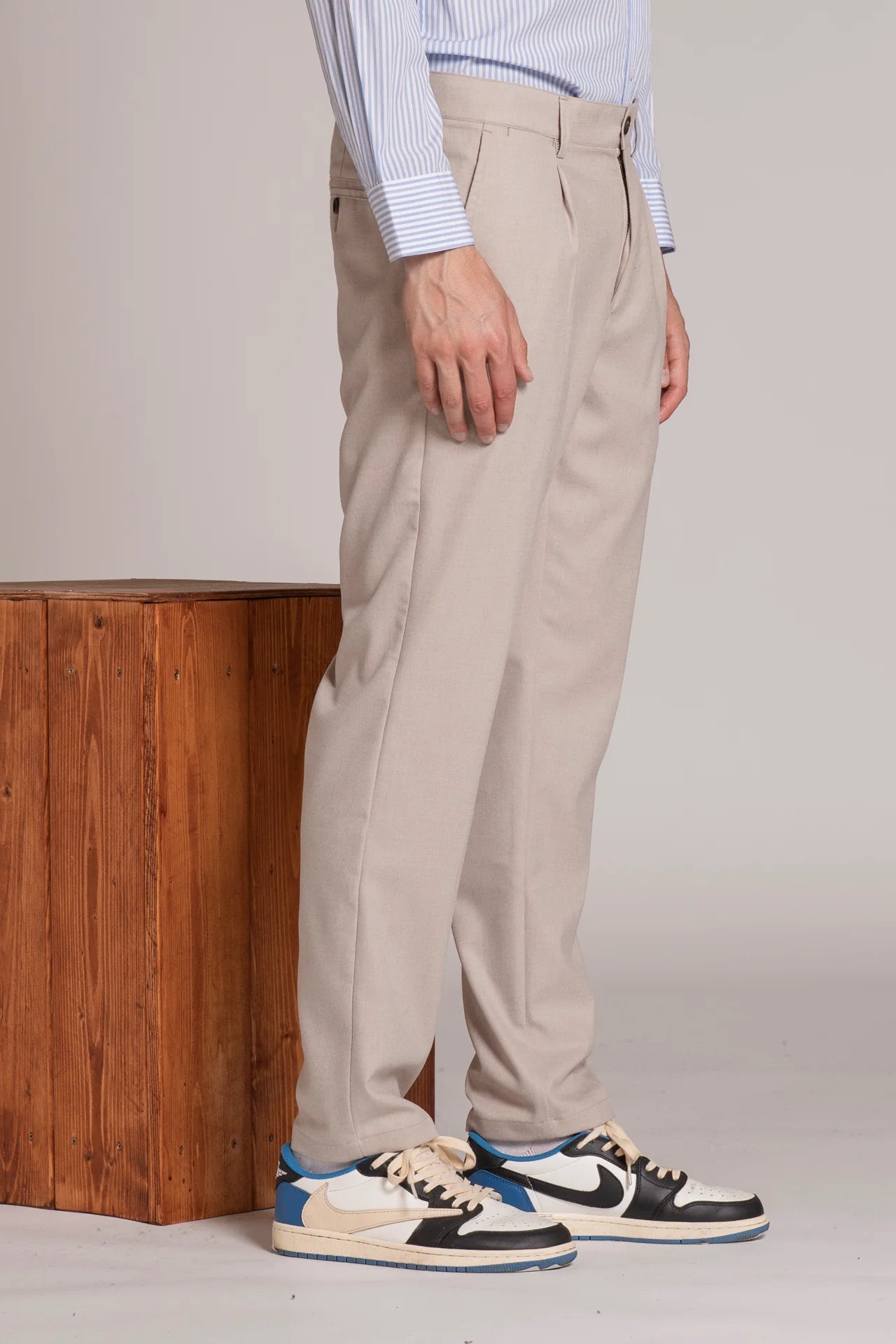 MIHARA CHINO LONG  MIXED VISCOSA ECRU