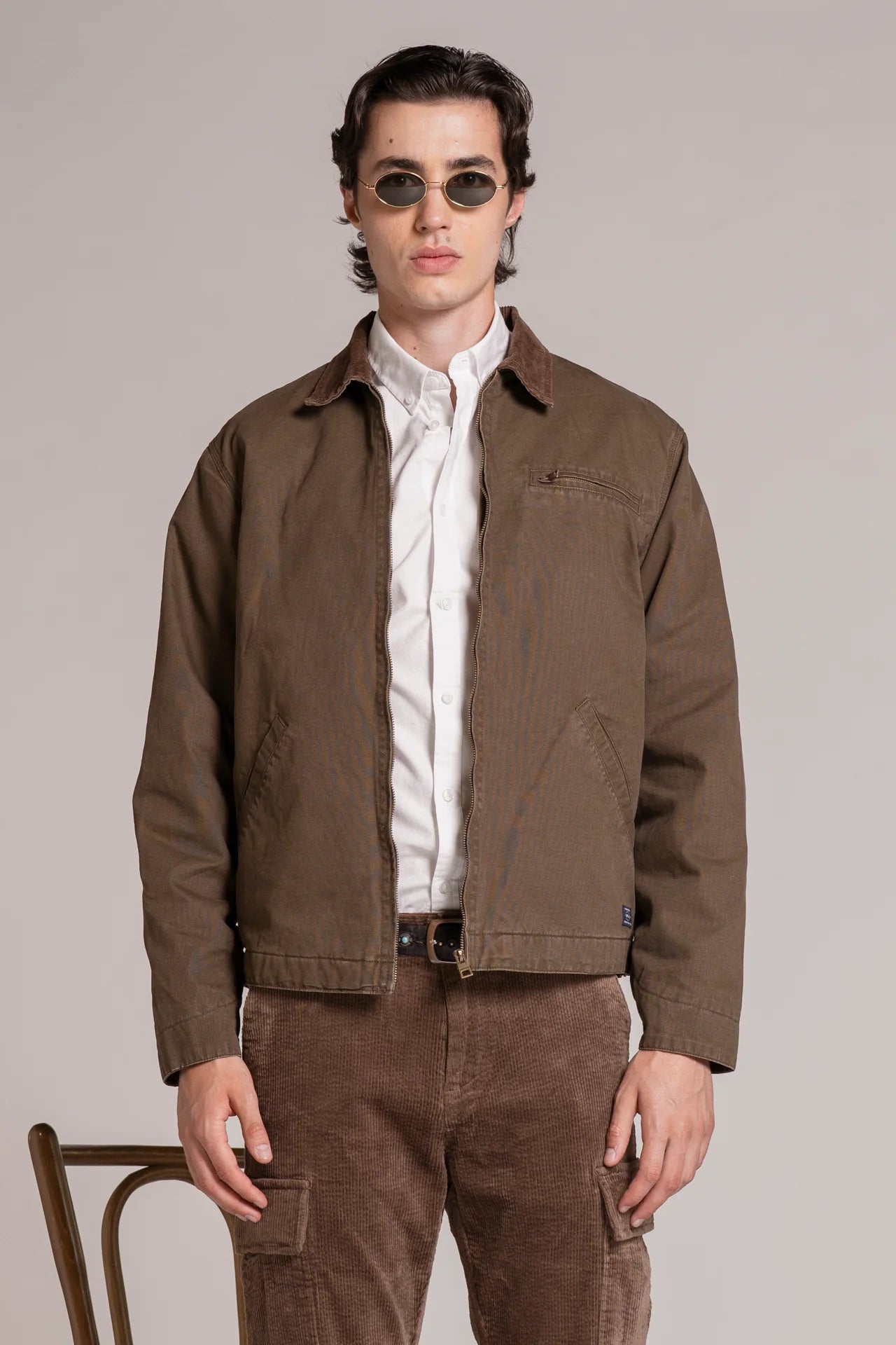 ORION SPITFIRE JACKET IN CANVAS BROWN