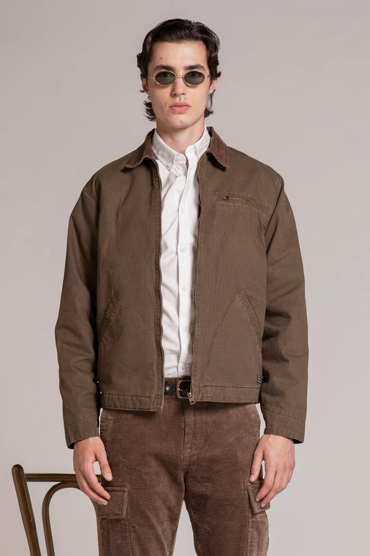 ORION SPITFIRE JACKET IN CANVAS BROWN