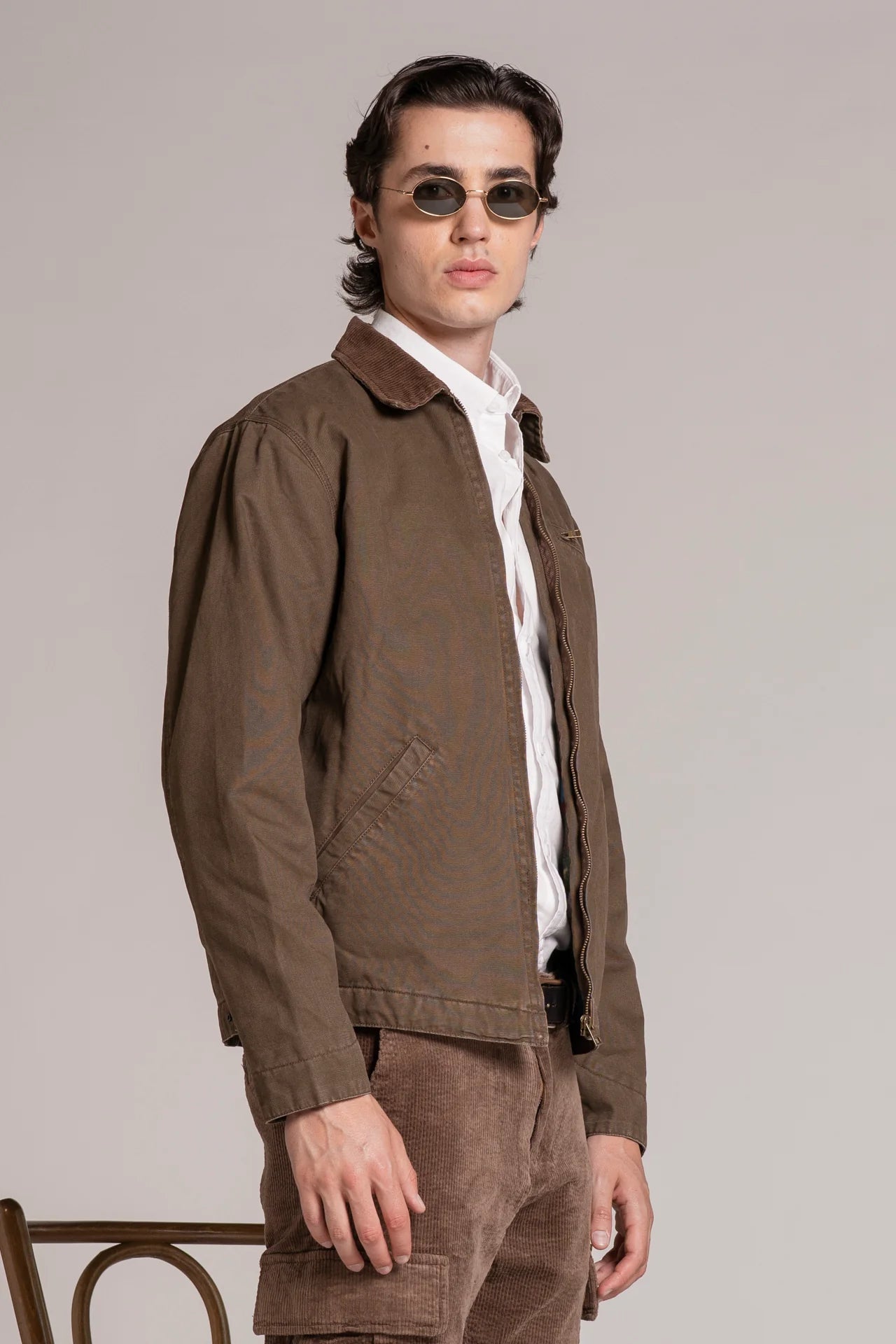 ORION SPITFIRE JACKET IN CANVAS BROWN