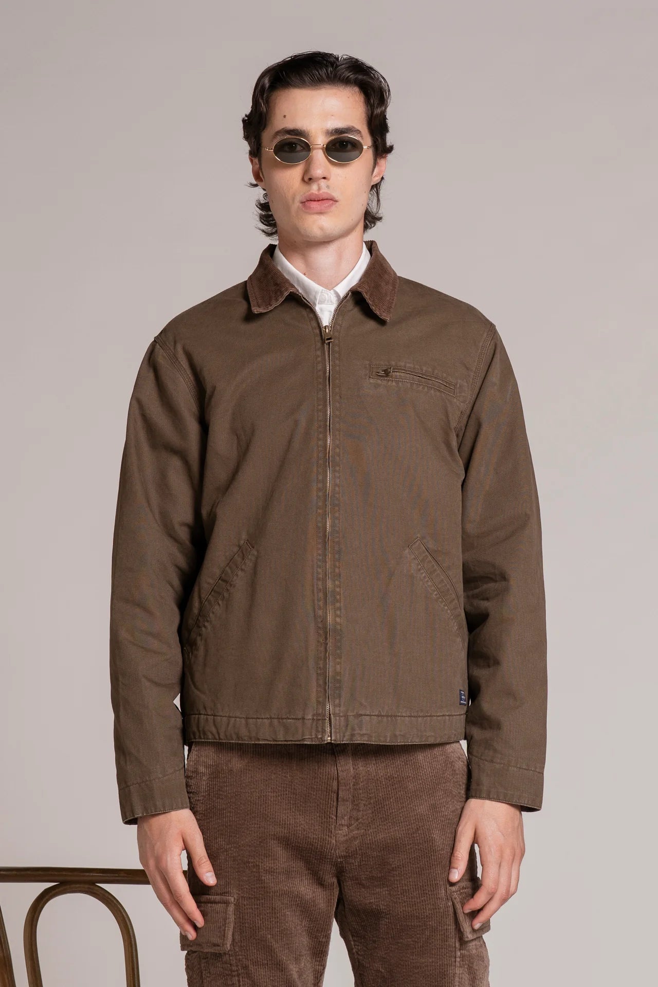 ORION SPITFIRE JACKET IN CANVAS BROWN