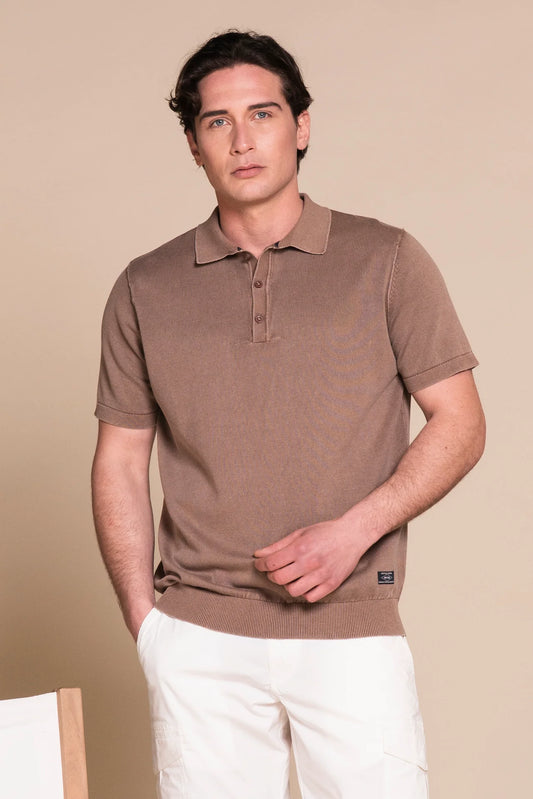 POLO OWEN ACID WASH CIOCCOLATO