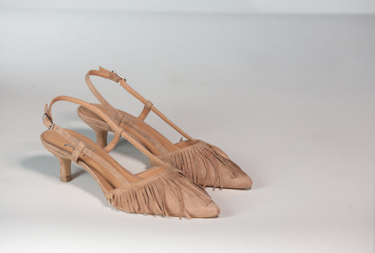 BALIE' SLINGBACK CON FRANGE CAMEL