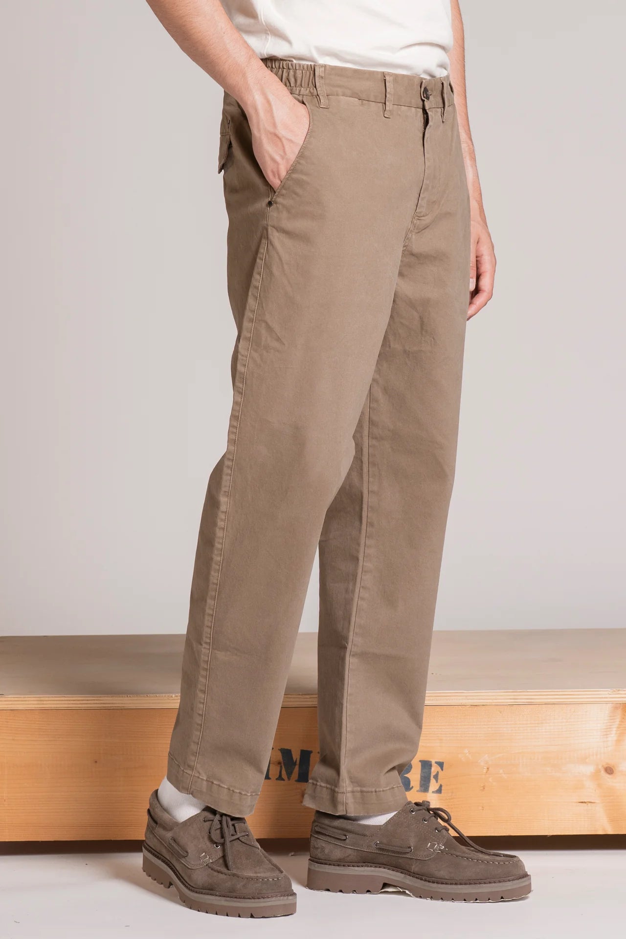 THEO CHINO LONG IN TWILL MUD