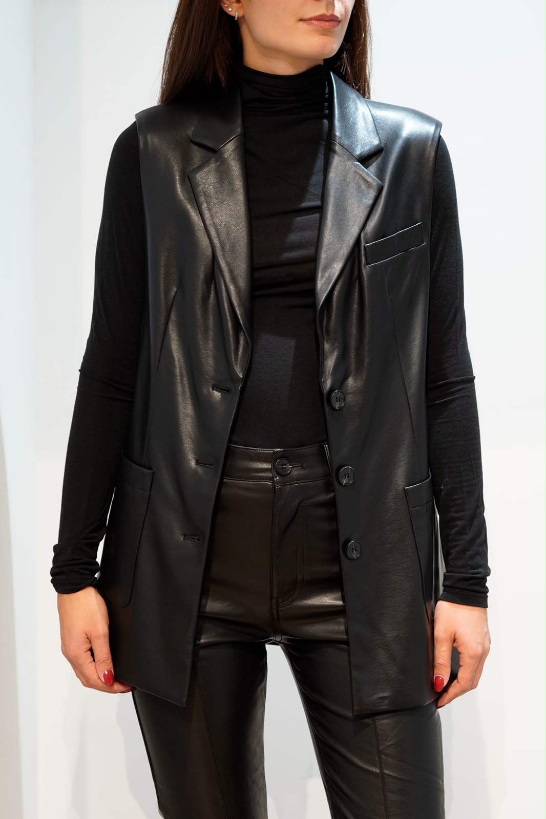 GL GILET ECOPELLE BLACK