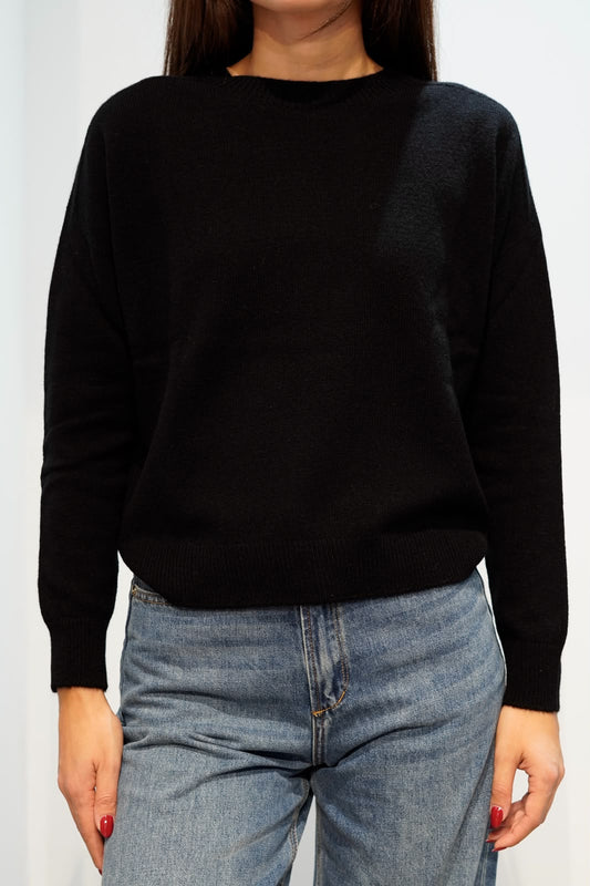 RETOIS MAGLIONE GIROCOLLO IN CASHMERE NERO