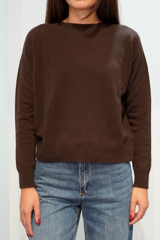 RETOIS MAGLIONE GIROCOLLO IN CASHEMERE BROWN