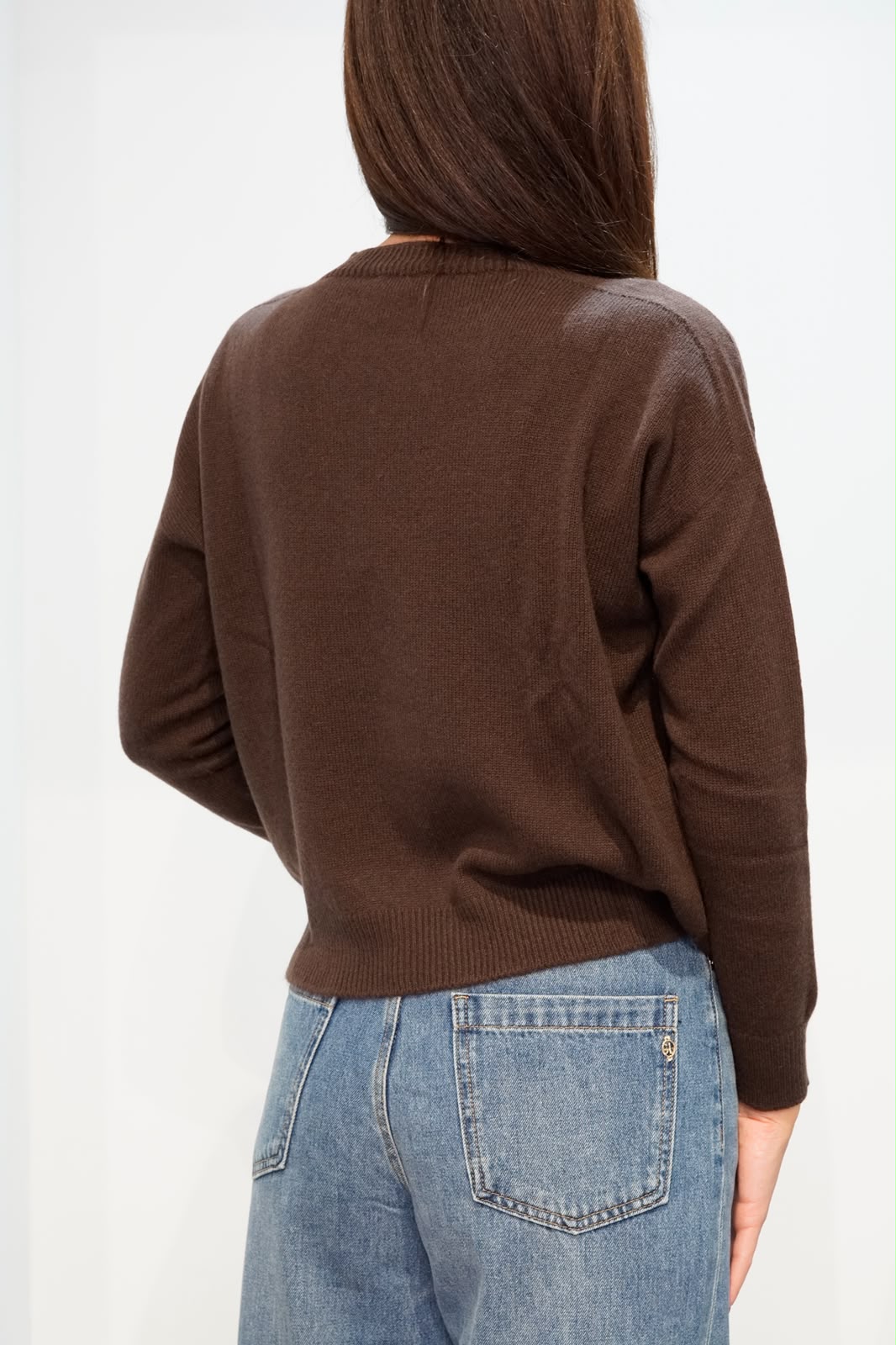 RETOIS MAGLIONE GIROCOLLO IN CASHEMERE BROWN