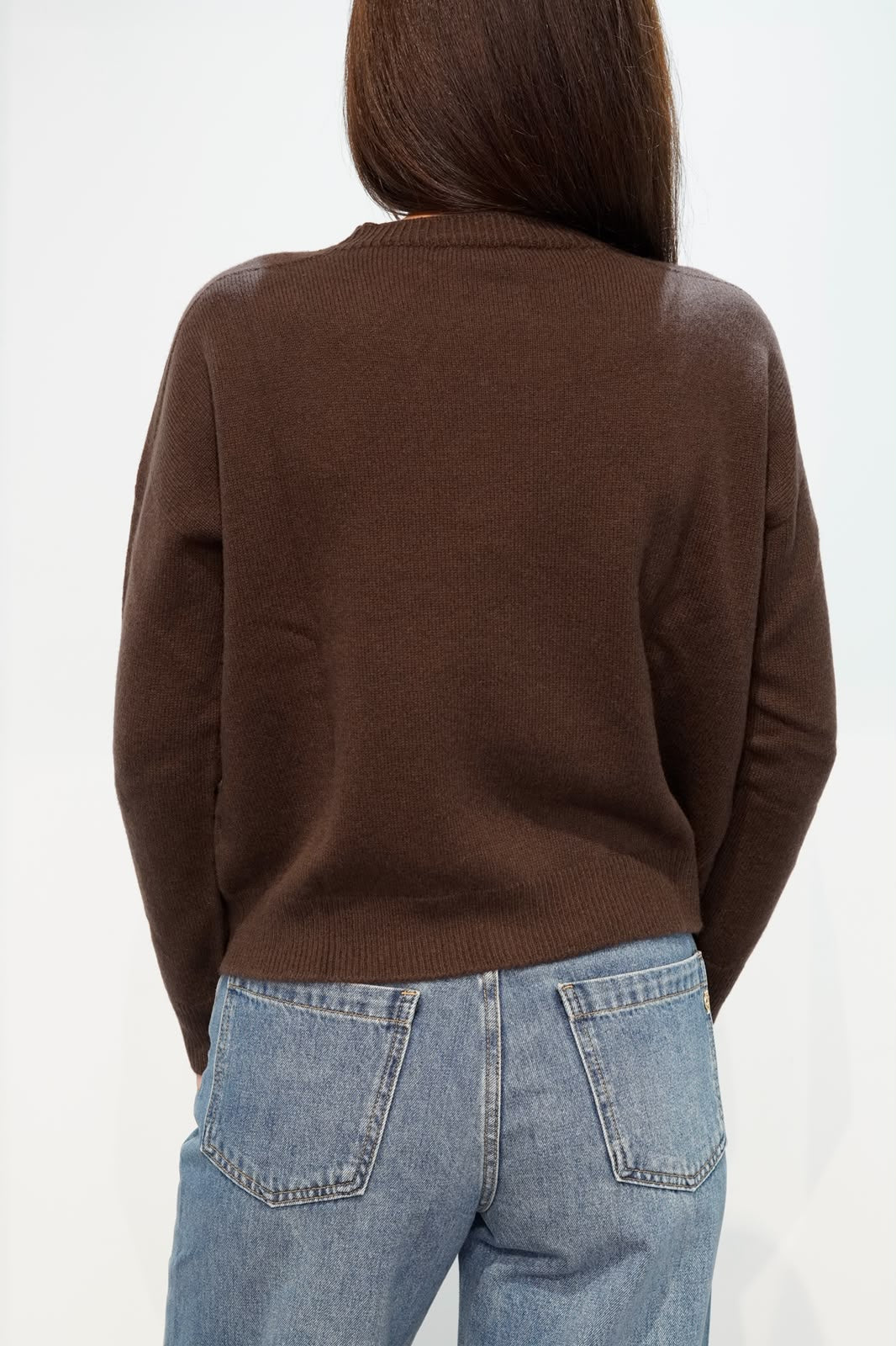 RETOIS MAGLIONE GIROCOLLO IN CASHEMERE BROWN