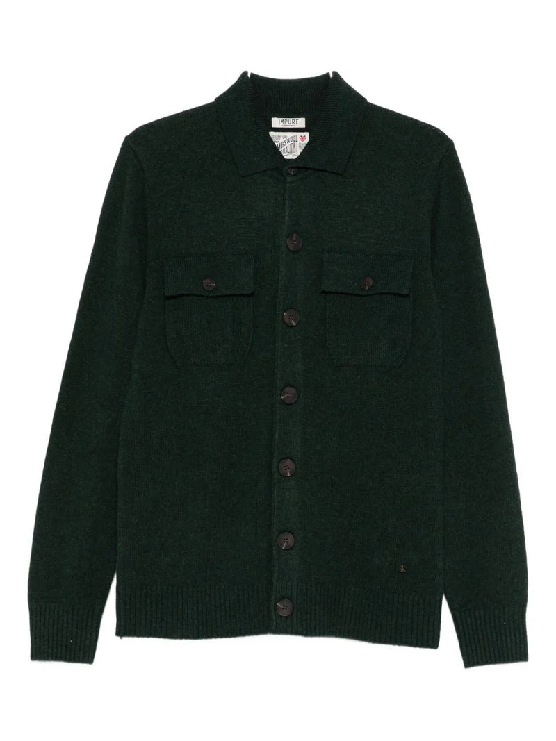 ZACK OVERSHIRT IN LAMBSWOOL DARK GREEN