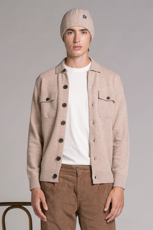 ZACK OVERSHIRT IN LAMBSWOOL LT. BEIGE