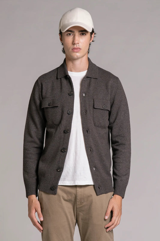 ZACK OVERSHIRT IN LAMBSWOOL BROWN